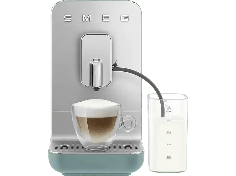Smeg BCC13EGMEU Kaffeevollautomat (Emerald Green, Integrierte Kaffeem&uuml;hle aus Edelstahl, 19 bar, Milchschlauch)