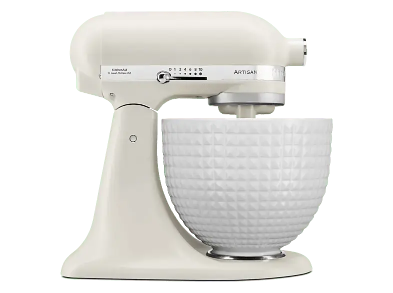 Kitchen Aid 5KSM156CXEPL Artisan K&uuml;chenmaschine mit kippbarem Motorkopf, Porcelain White (Keramiksch&uuml;ssel, R&uuml;hrsch&uuml;sselkapazit&auml;t: 4.7 l, 300 Watt); K&uuml;chenmaschine mit kippbarem Motorkopf, Keramiksch&uuml;ssel