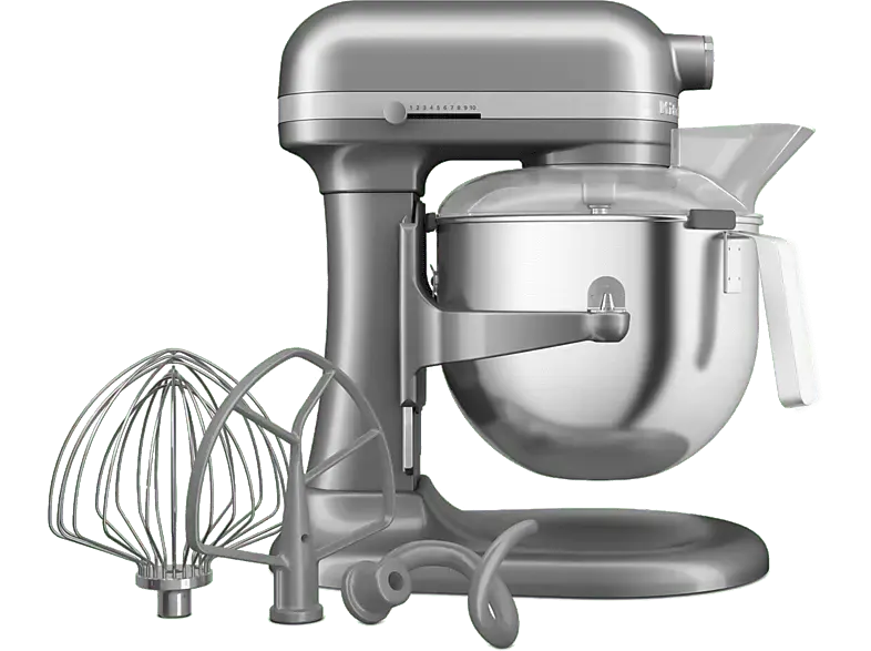 Kitchen Aid 5KSM70JPXECU Heavy Duty K&uuml;chenmaschine mit Schl&uuml;sselheber Kontur-Silber (R&uuml;hrsch&uuml;sselkapazit&auml;t: 6,6 l, 375 Watt)