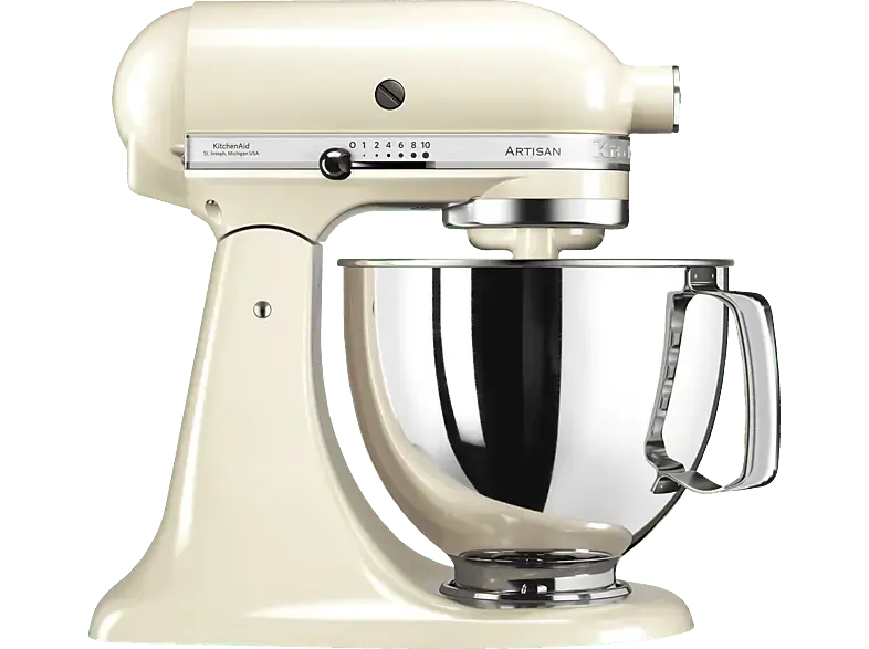 Kitchen Aid 5 KSM 125 EAC Artisan K&uuml;chenmaschine mit kippbarem Motorkopf Creme (R&uuml;hrsch&uuml;sselkapazit&auml;t: 4,8 l)