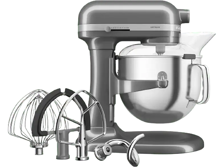Kitchen Aid 5KSM70SHXEMS Artisan K&uuml;chenmaschine Medallion Silber (R&uuml;hrsch&uuml;sselkapazit&auml;t: 6,6 l, 375 Watt)