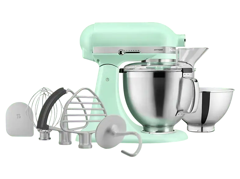 Kitchen Aid 5 KSM 195 PSESD Artisan K&uuml;chenmaschine mit kippbarem Motorkopf, Farbe des Jahres 2026: Spearmint (R&uuml;hrsch&uuml;sselkapazit&auml;t: 4,7 l, 300 Watt)