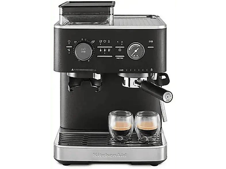 Kitchen Aid 5KES6551EBK Espressomaschine mit M&uuml;hle (Cast Iron Black, 1500 Watt, 15 bar)