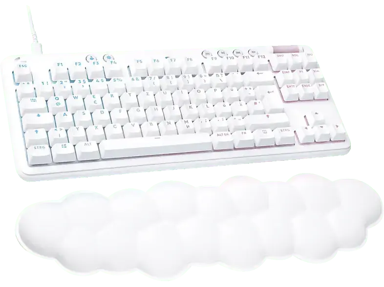 LOGITECH G G713 TKL Kabelgebundene mechanische RGB Gaming Tastatur ohne Ziffernblock (Tactile), Handballenauflage, Lightsync RGB, DEU (Qwertz), Wei&szlig;