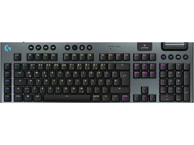 Logitech Gaming Tastatur G915 X Lightspeed, GL Clicky, USB/Bluetooth, quertz, Schwarz, Lightsync RGB