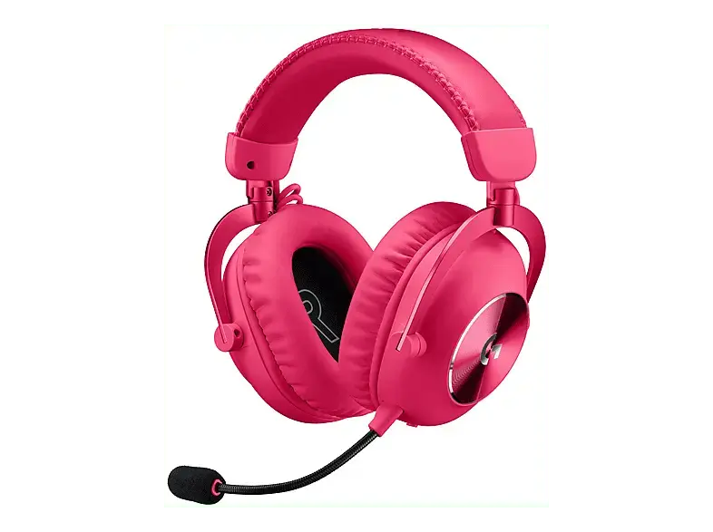 LOGITECH G pro X 2 Lightspeed Kabelloses Gaming Headset, Blue VO!CE, Bluetooth, 7.1 Surround-Sound, Rosa/Magenta