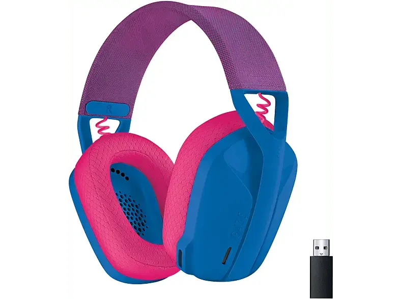 LOGITECH Gaming Headset G435 Lightspeed, Bluetooth, USB-C/A, Over-Ear, Blau