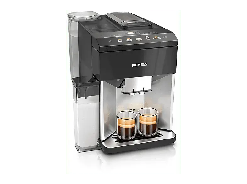 Siemens TQ515D03 EQ500 Kaffeevollautomat (Edelstahl, Klavierlack schwarz, Keramikmahlwerk, 15 bar, integrierter Milchbeh&auml;lter)