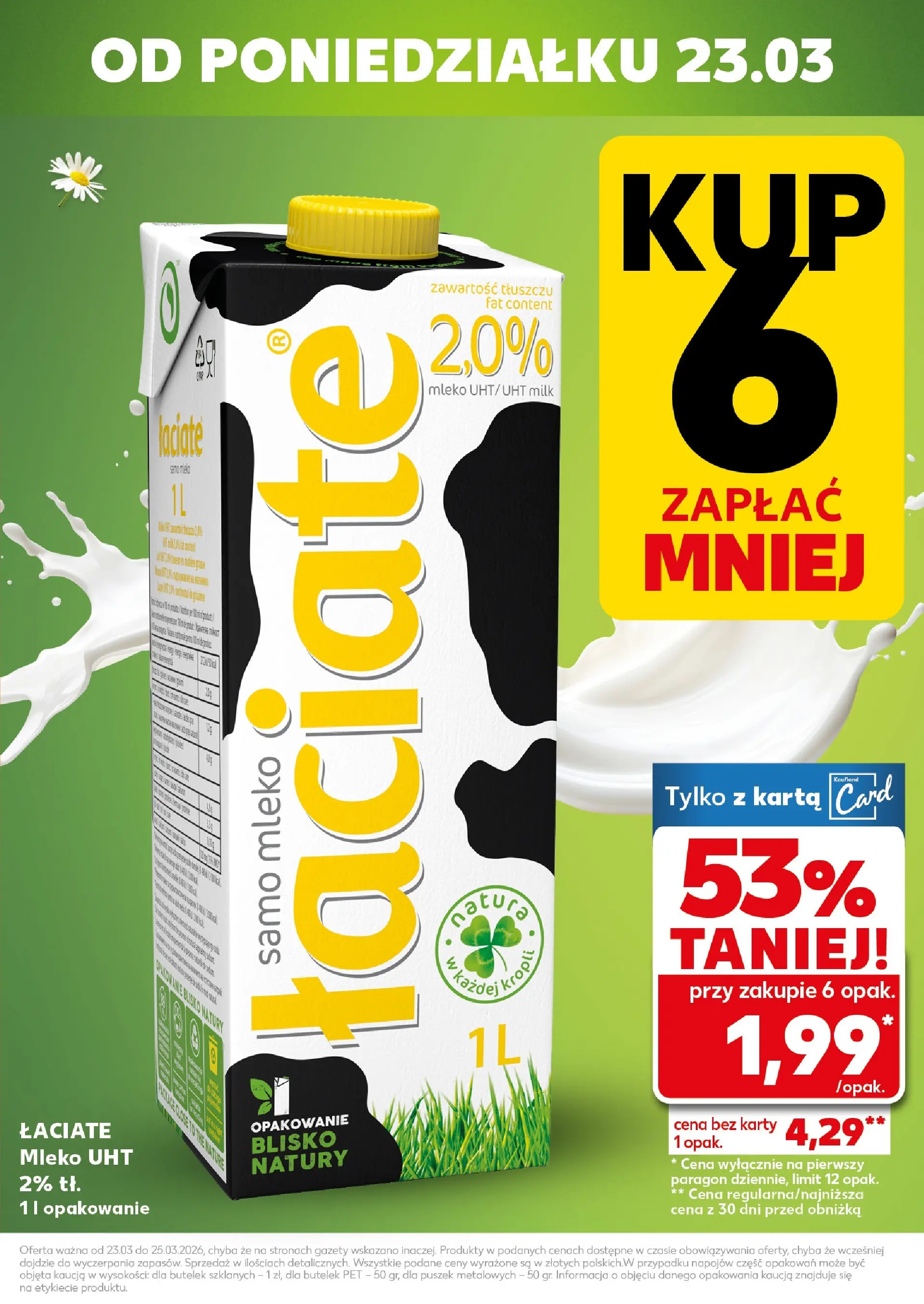 Kaufland - Kaufland Mocny Start ważne do 25.03 od 22.03.2026 - od jutra PDF | Strona: 3 | Produkty: Karta, Mleko