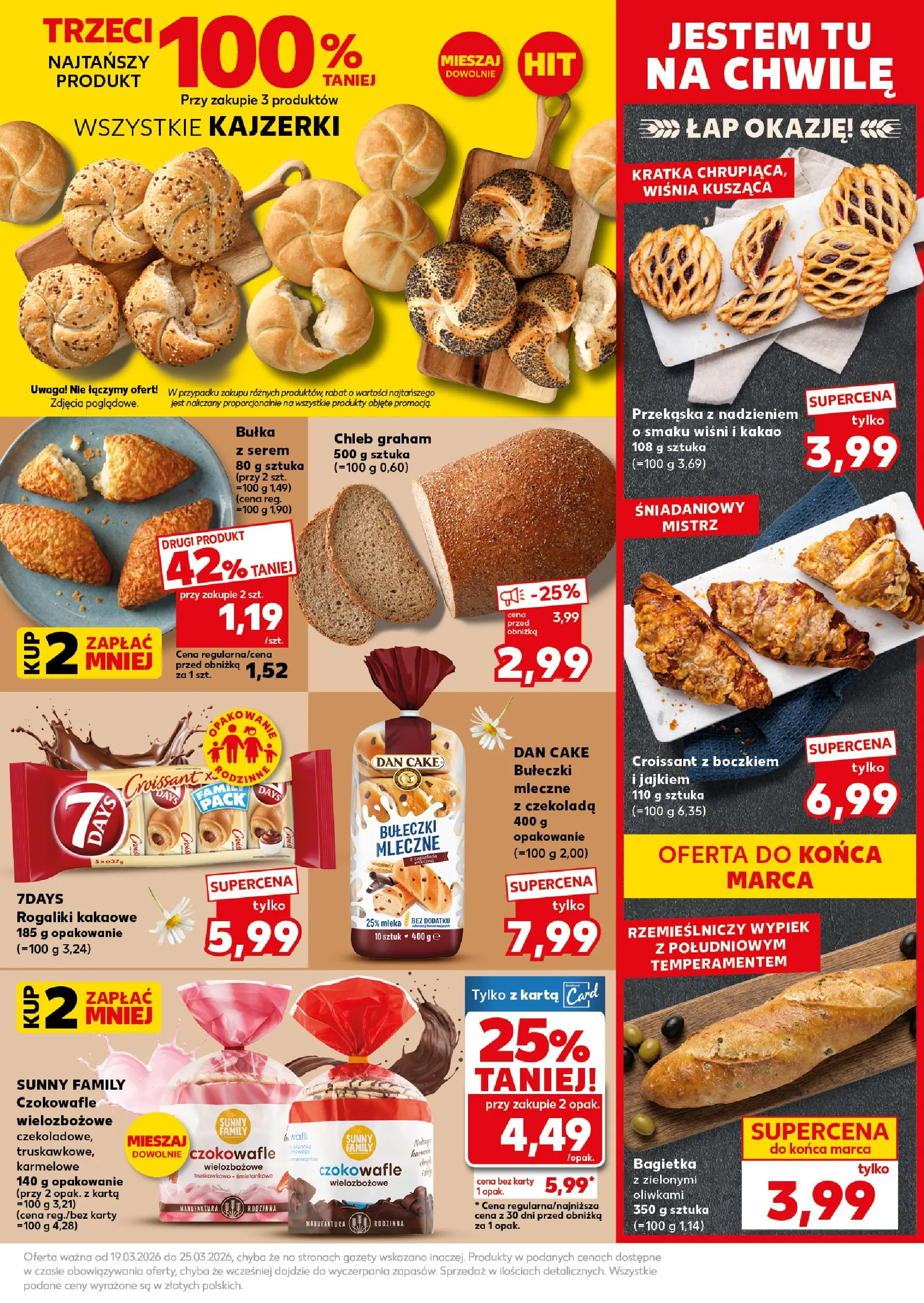 Kaufland - Kaufland Mocny Start ważne do 25.03 od 22.03.2026 - od jutra PDF | Strona: 19 | Produkty: Karta, Bagietka, Chleb, Czekolada