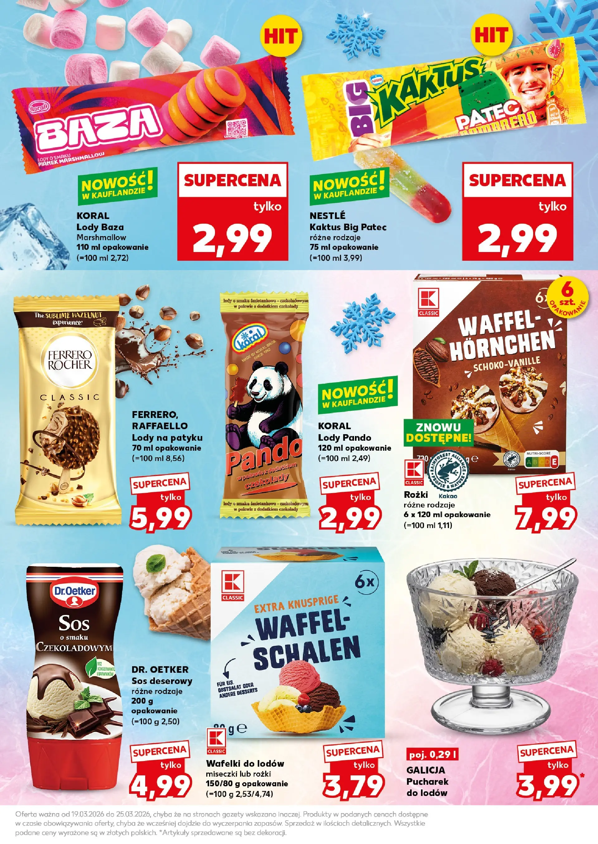 Kaufland gazetka - Super Sobota od 21.03.2026 - od jutra PDF | Strona: 25 | Produkty: Czekolady, Wafelki do lodów, Lody na patyku, Wafelki