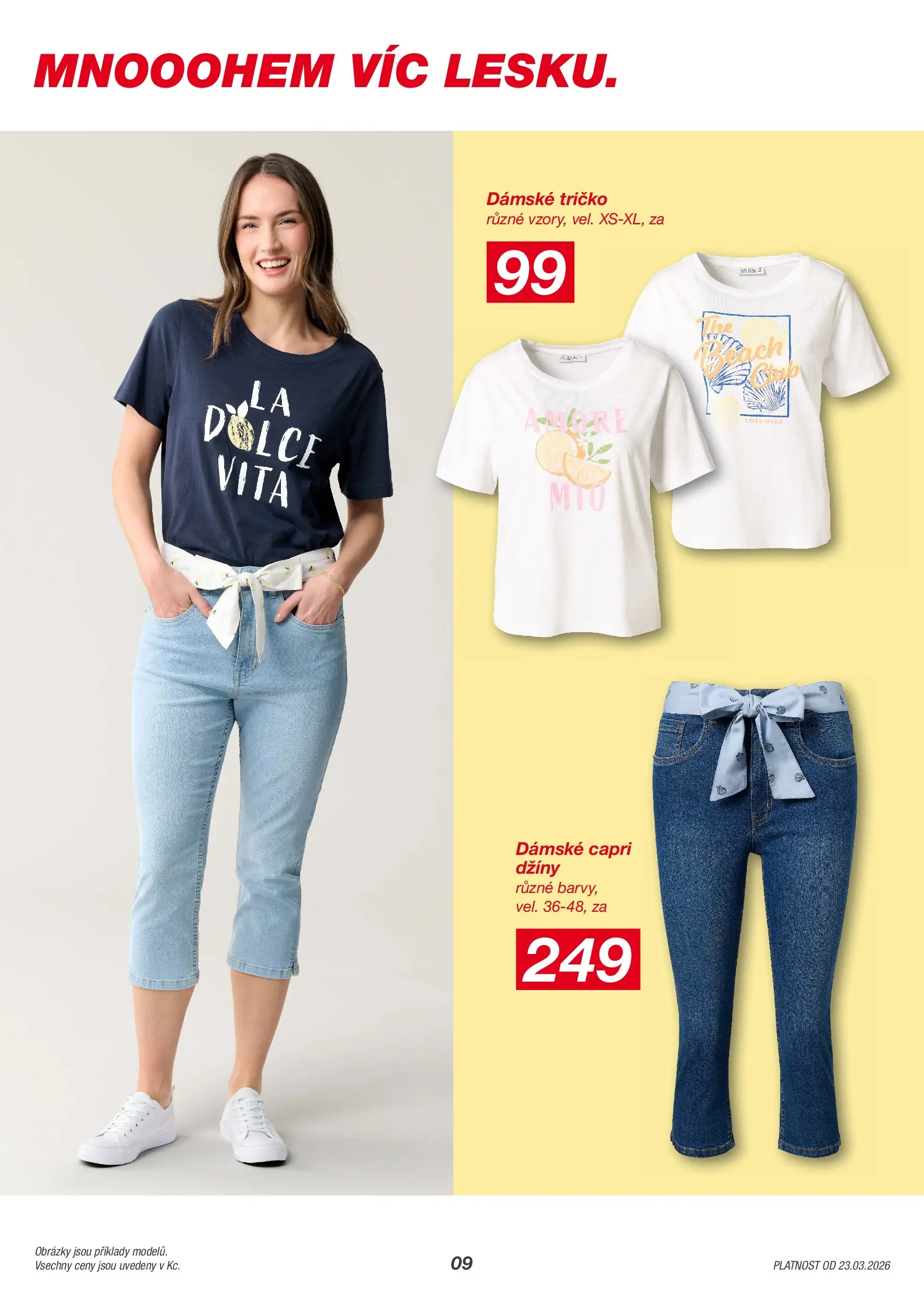 KIK leták 23.03.2026 - Leták příští týden | Strana: 9 | Produkty: Tričko, Džíny