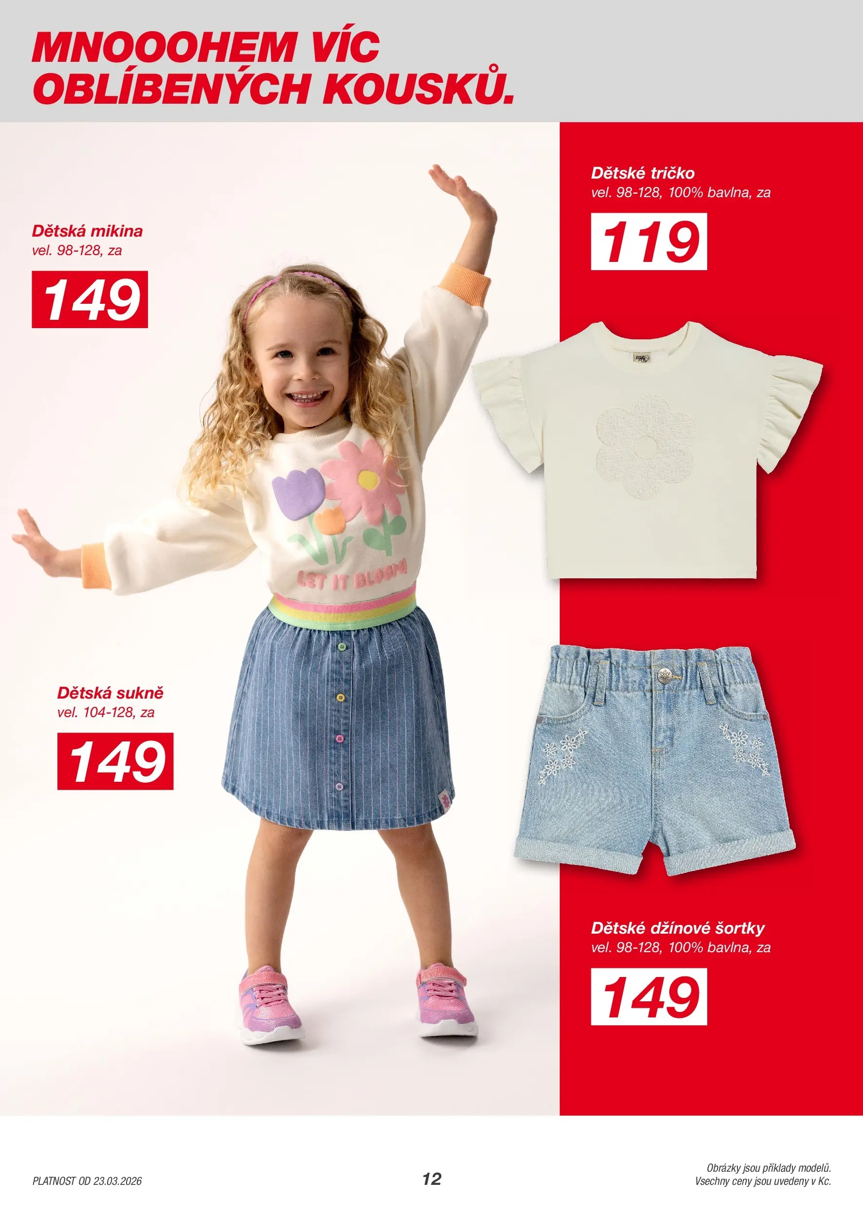 KIK leták 23.03.2026 - Leták příští týden | Strana: 12 | Produkty: Sukně, Tričko, Mikina