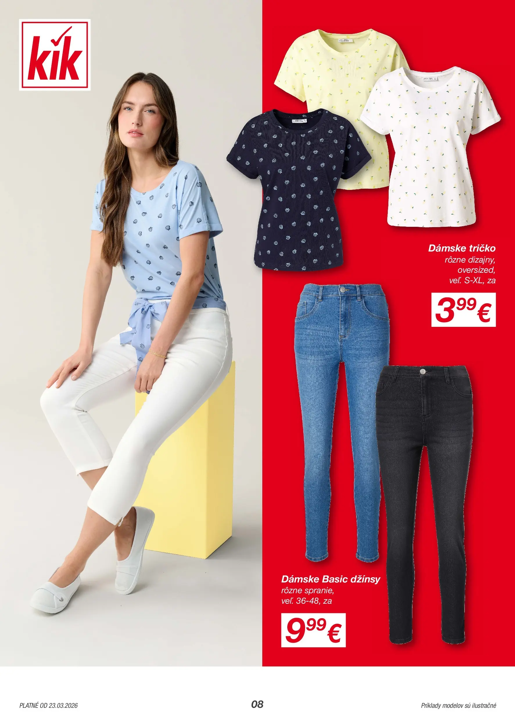 Kik - KiK leták platný do 29.03.2026 od 22.03.2026 → Aktuálny textil výpredaj online | Strana: 8 | Produkty: Tričko