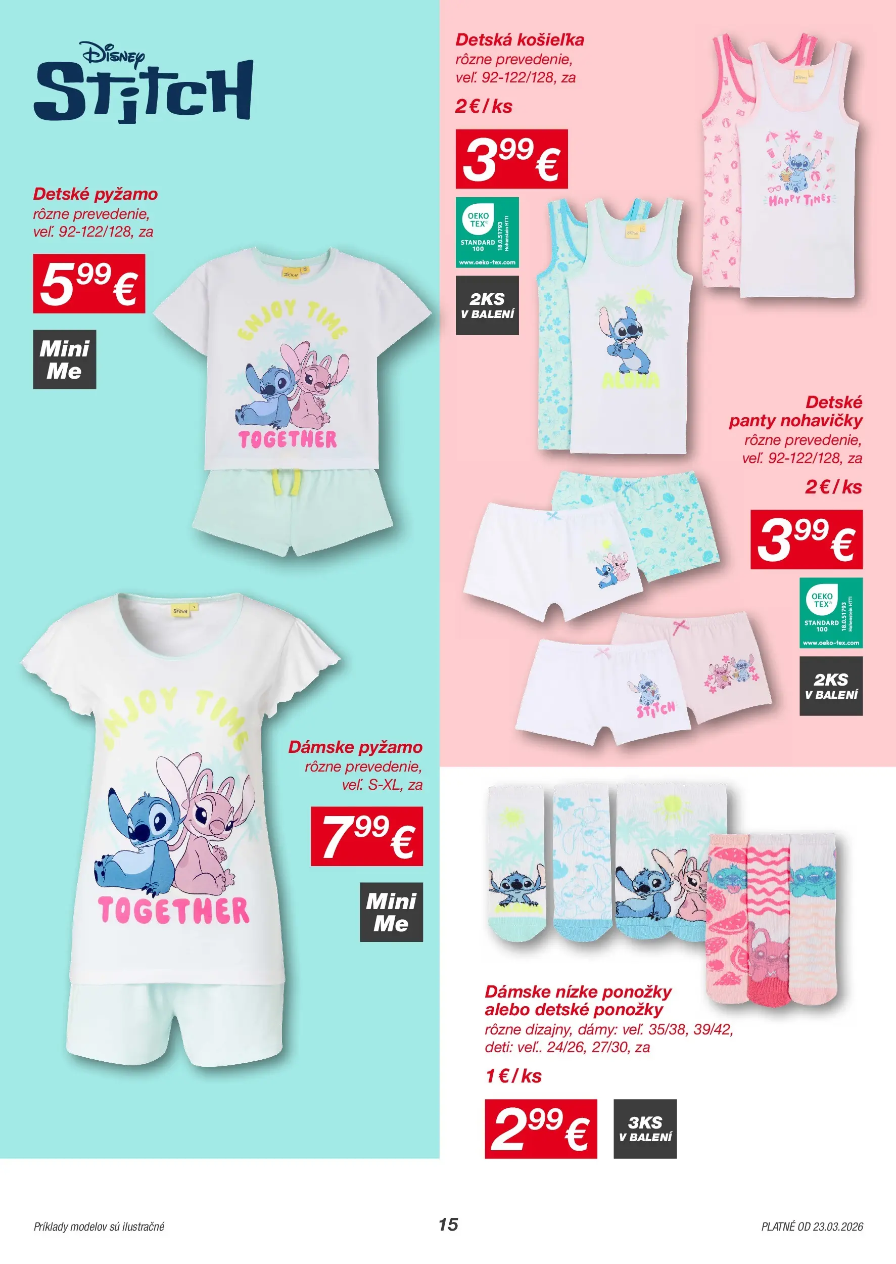 Kik - KiK leták platný do 29.03.2026 od 22.03.2026 → Aktuálny textil výpredaj online | Strana: 15 | Produkty: Nohavičky, Ponožky, Pyžamo