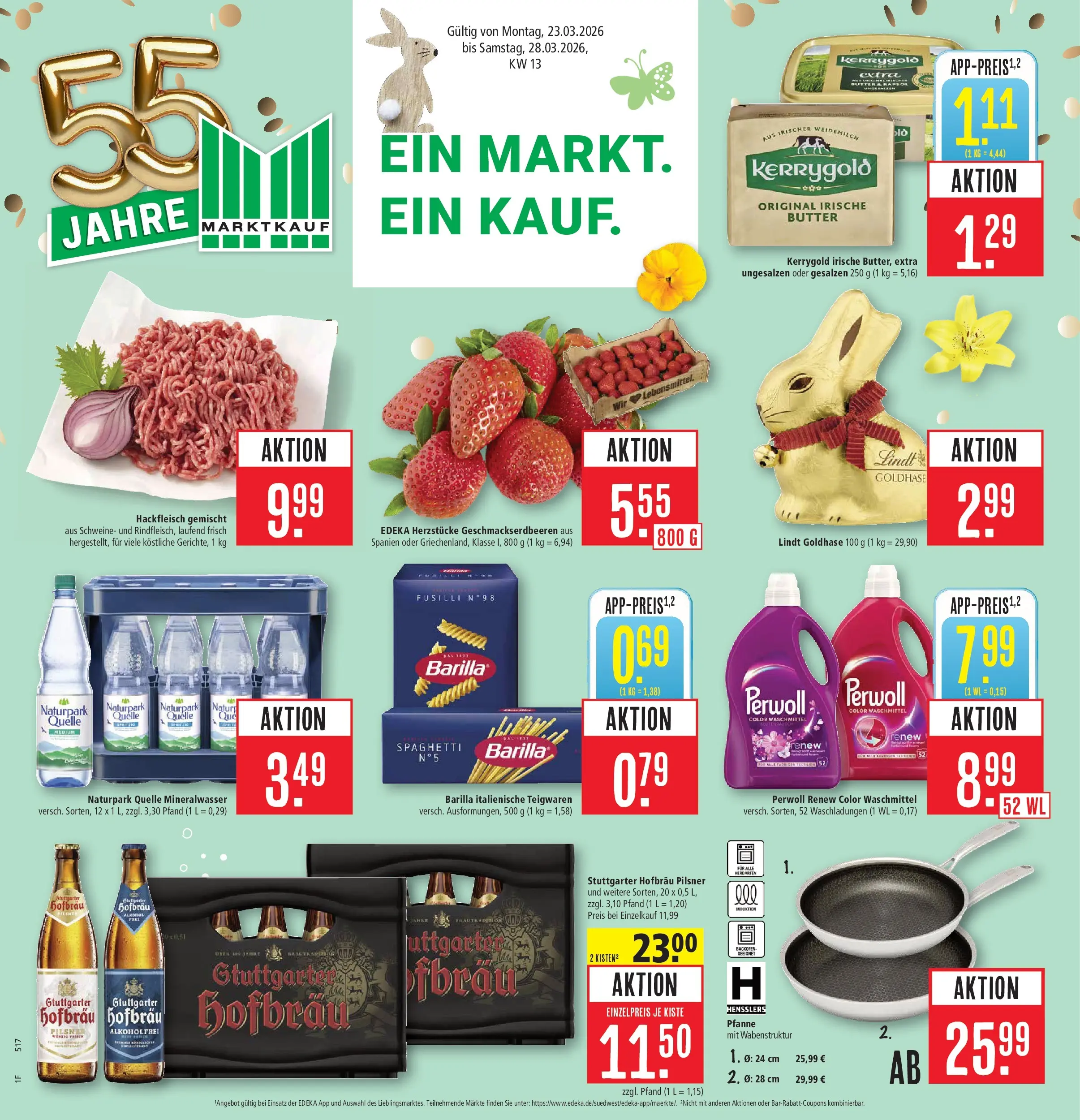 Marktkauf Prospekt Ostfildern	 (ab 23.03.2026) » Angebote online | Seite: 1 | Produkte: Butter, Barilla, Perwoll, Hackfleisch