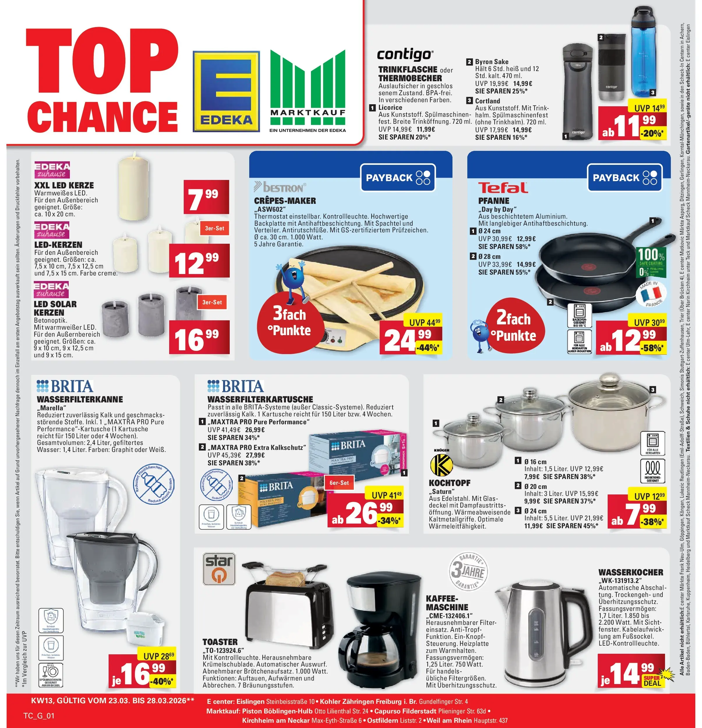 Marktkauf Prospekt Ostfildern	 (ab 23.03.2026) » Angebote online | Seite: 27 | Produkte: Wasserkocher, Toaster, Kaffee, Wasser