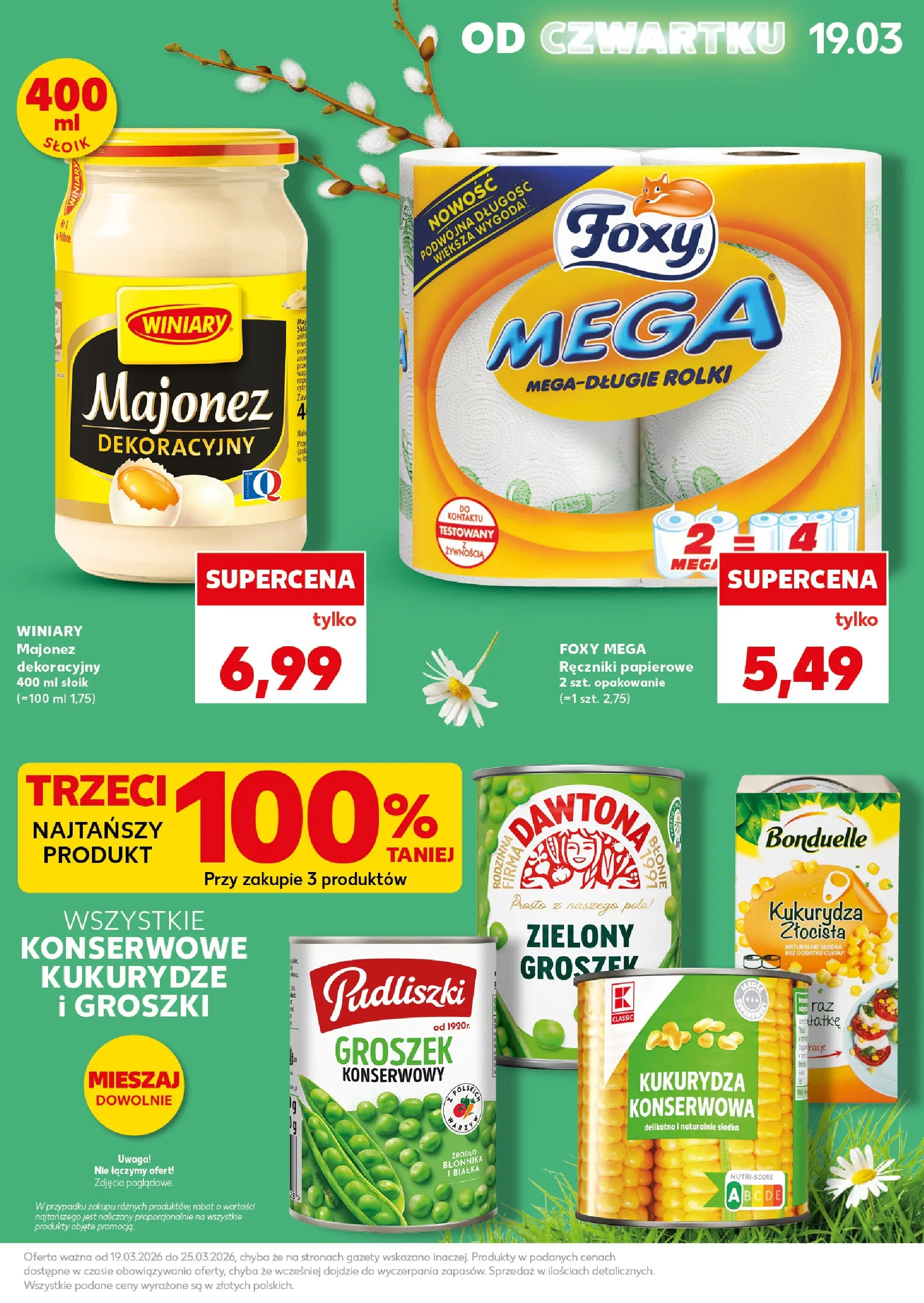 Kaufland gazetka - Super Sobota od 21.03.2026 - od jutra PDF | Strona: 5 | Produkty: Groszek, Rolki, Ręczniki papierowe, Majonez