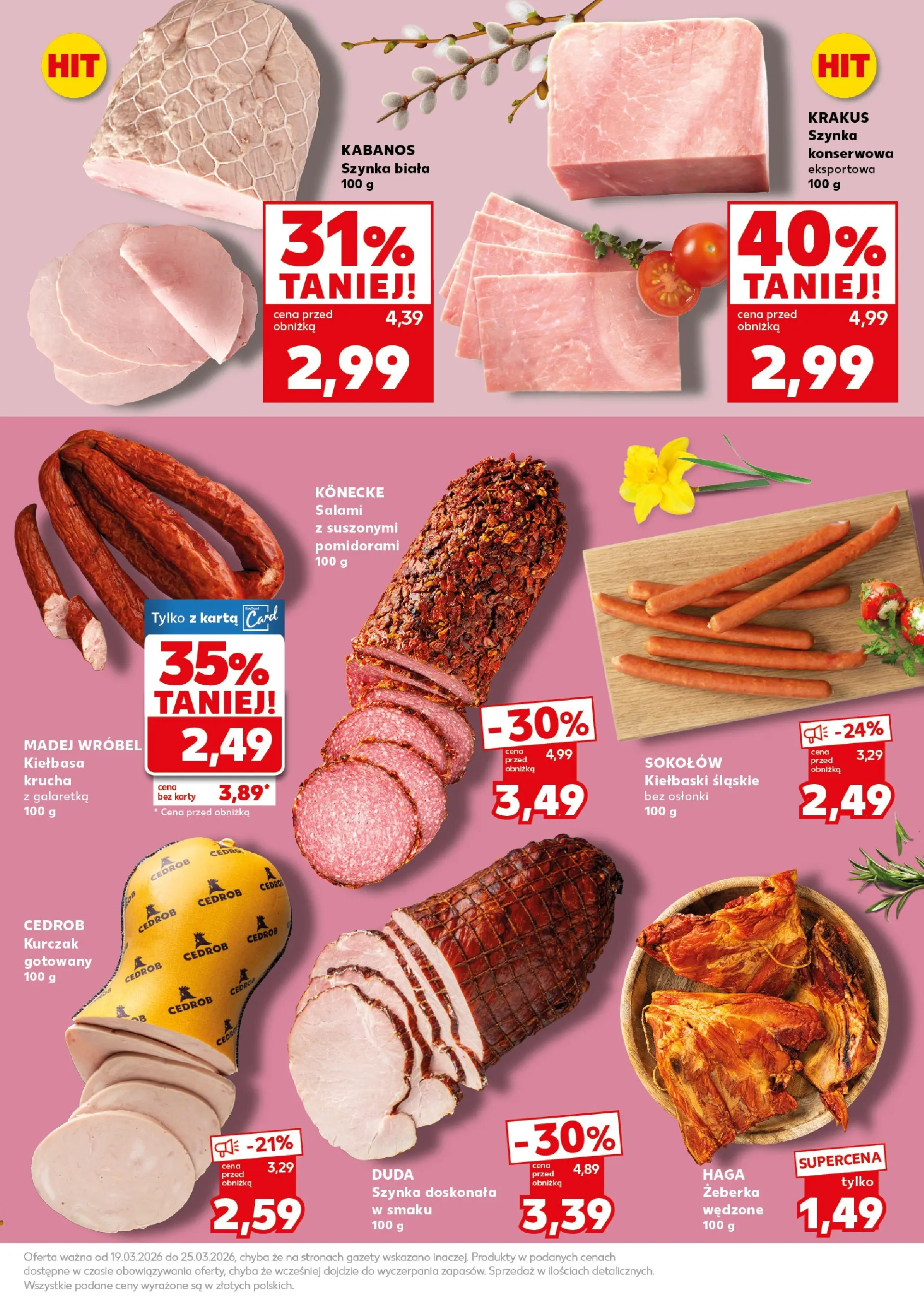 Kaufland gazetka - Super Sobota od 21.03.2026 - od jutra PDF | Strona: 19 | Produkty: Kiełbasa, Karta, Kurczak, Kiełbaski