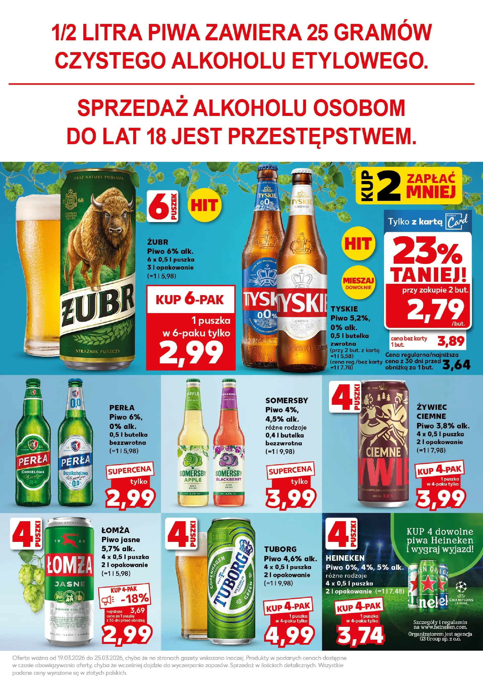 Kaufland gazetka - Super Sobota od 21.03.2026 - od jutra PDF | Strona: 27 | Produkty: Karta, Tyskie, Somersby, Heineken