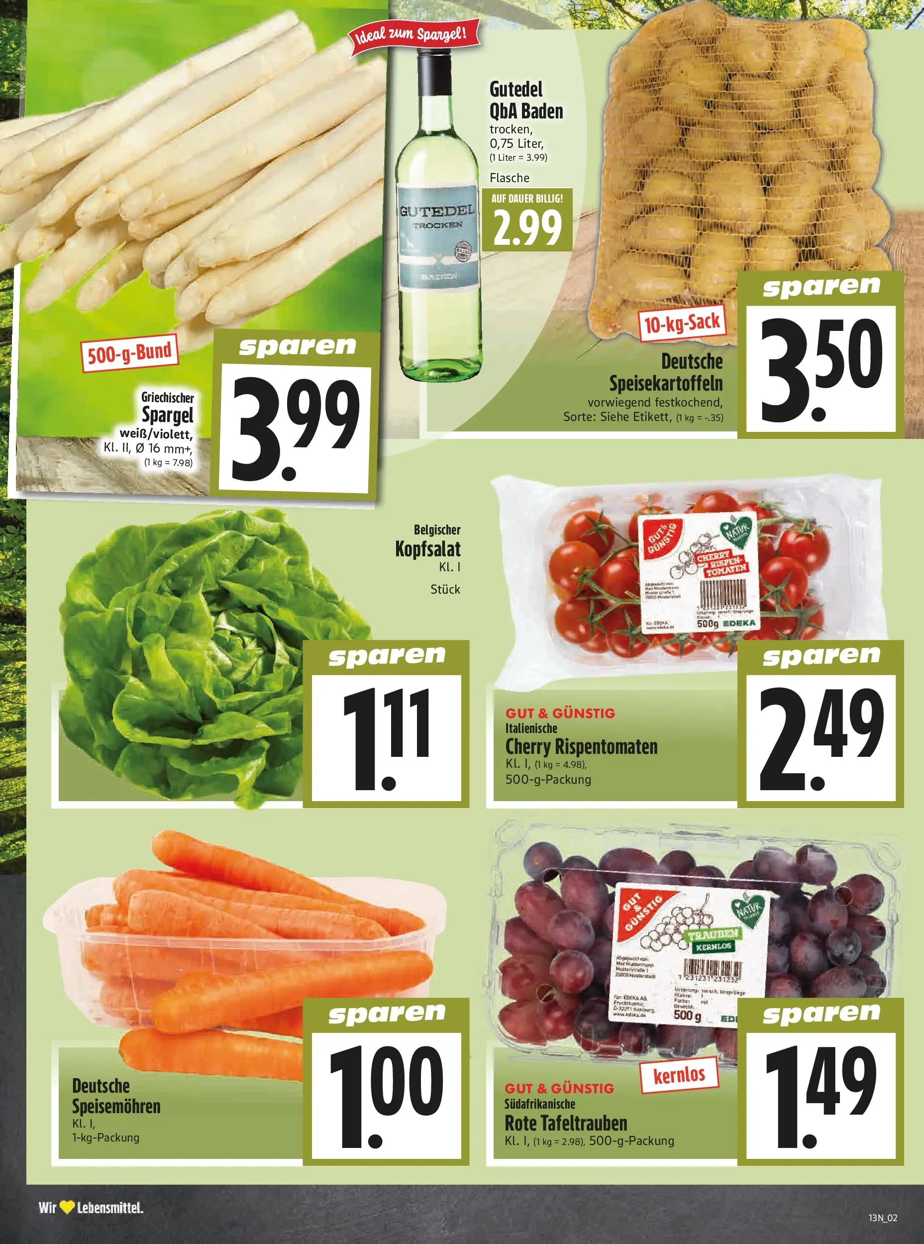 Angebote - Edeka Hahner: Wochenangebote (ab 22.03.2026) zum Blättern | Seite: 4 | Produkte: Trauben, Tomaten, Spargel