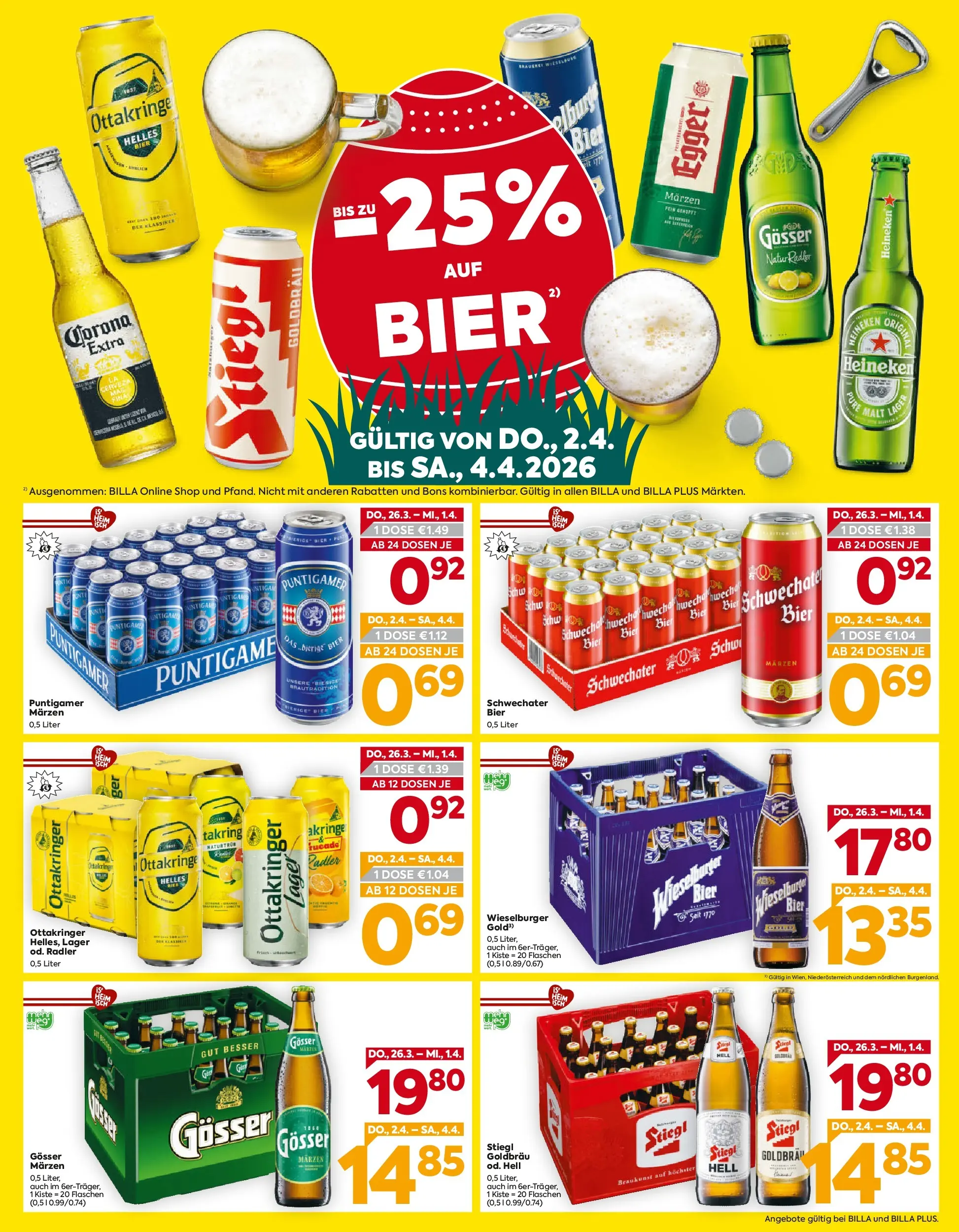Billa - BILLA: Flugblatt gültig bei BILLA & BILLA PLUS ab 25.03.2026 - Angebote, Prospekt | Seite: 3 | Produkte: Bier