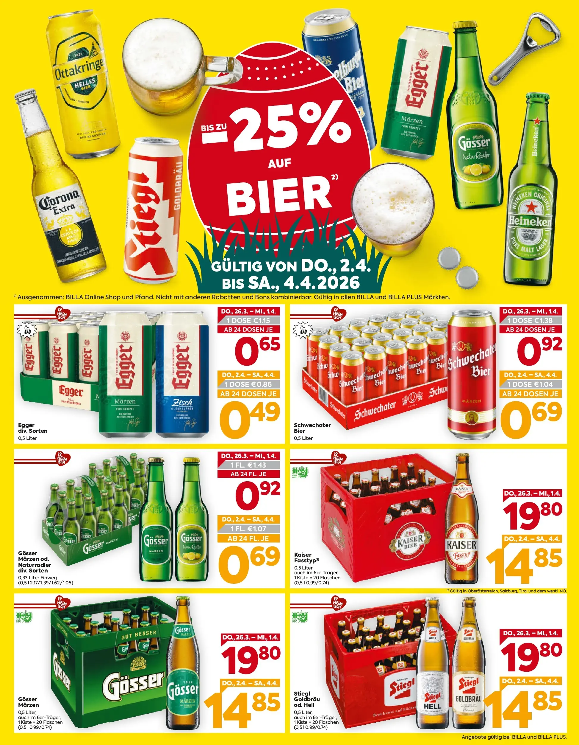 Billa Flugblatt - Kitzbuehel, Zell Am Ziller, Brixlegg ab 26.03.2026 - Angebote, Prospekt | Seite: 3 | Produkte: Bier