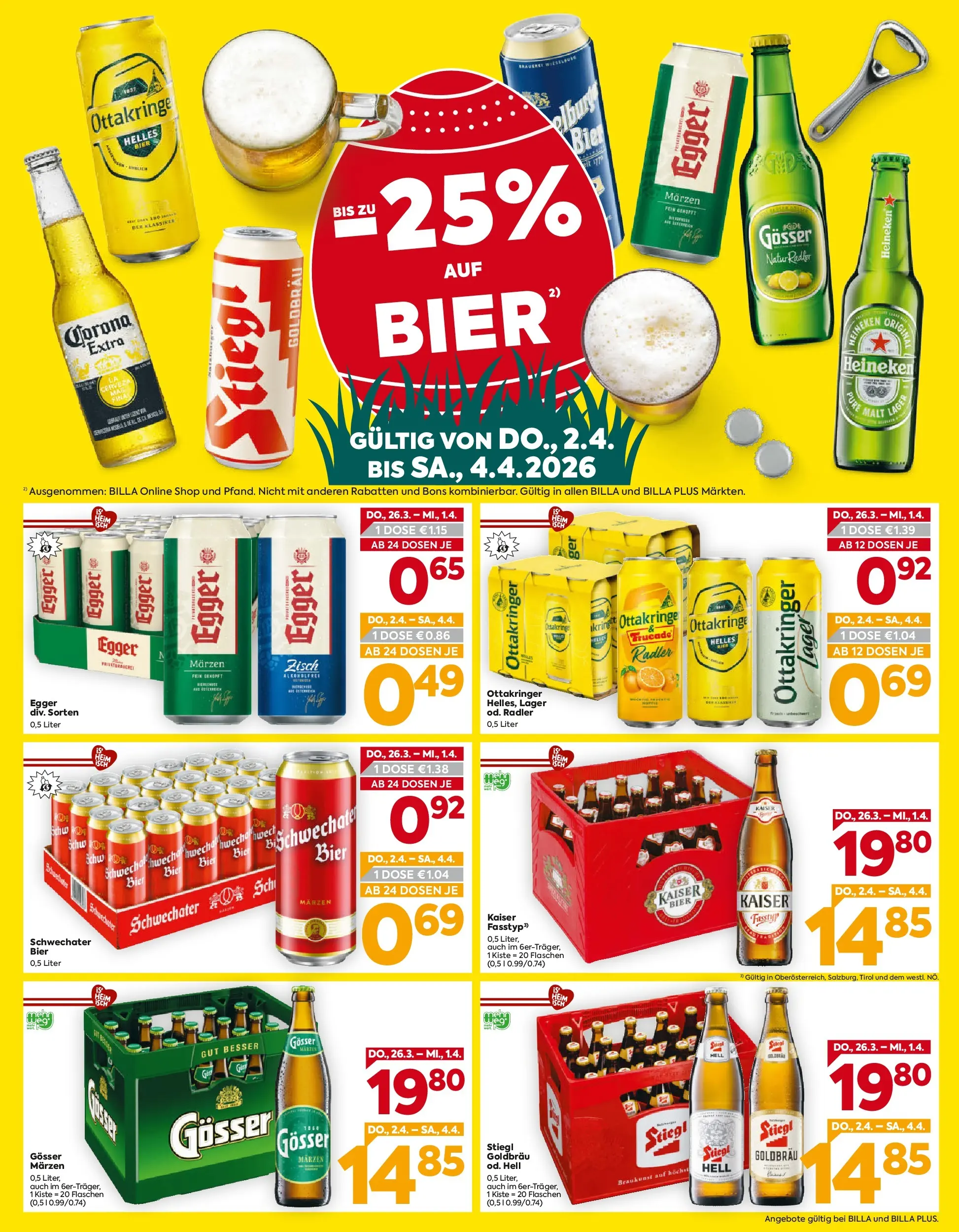Billa - BILLA: Flugblatt gültig bei BILLA & BILLA PLUS ab 25.03.2026 - Angebote, Prospekt | Seite: 3 | Produkte: Bier