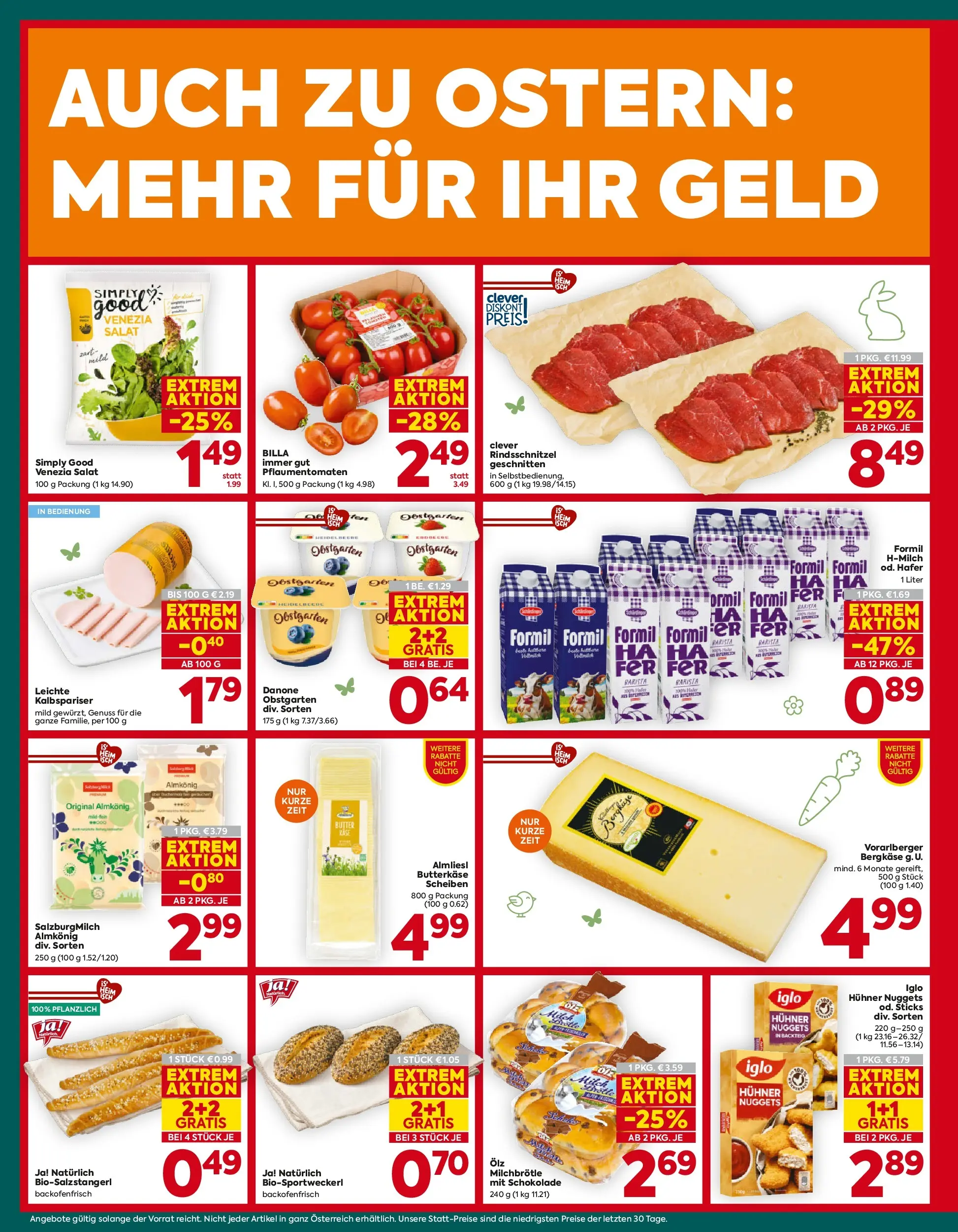 Billa Plus - BILLA PLUS: Flugblatt Wien von 25.03.2026 - Aktuelle Angebote | Seite: 4 | Produkte: Salat, Butter, Schokolade