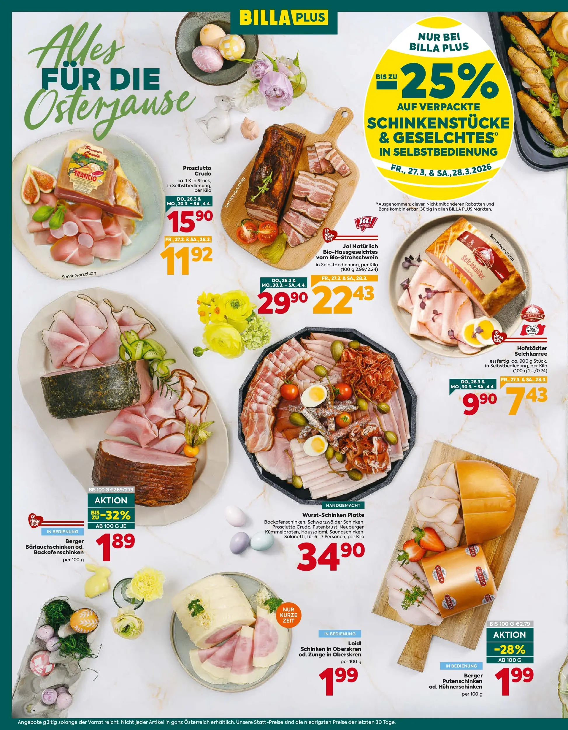 Billa Plus - BILLA PLUS: Flugblatt Wien von 25.03.2026 - Aktuelle Angebote | Seite: 10 | Produkte: Schinken