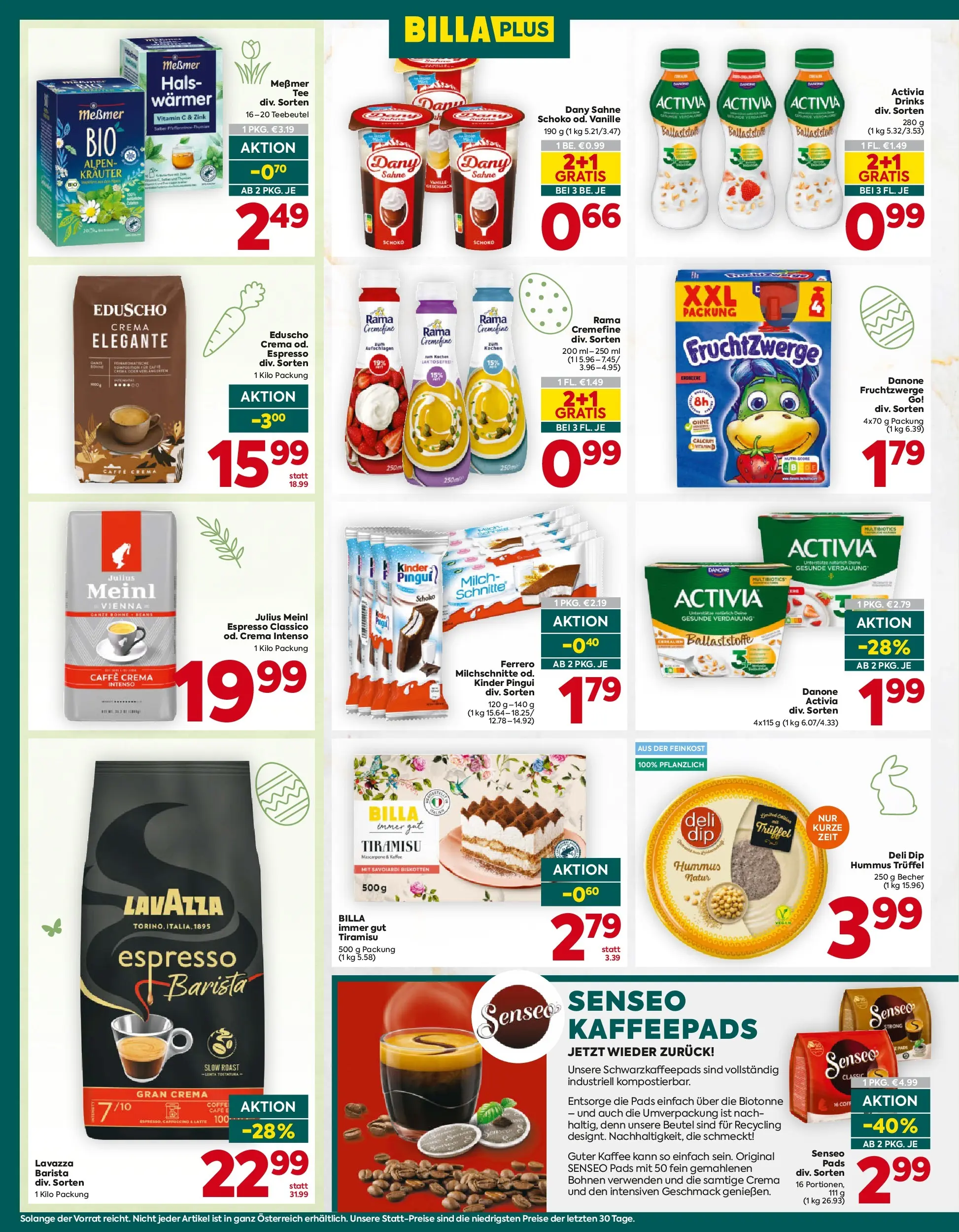 Billa Plus - BILLA PLUS: Flugblatt Wien von 25.03.2026 - Aktuelle Angebote | Seite: 16 | Produkte: Sahne, Milch, Kaffee