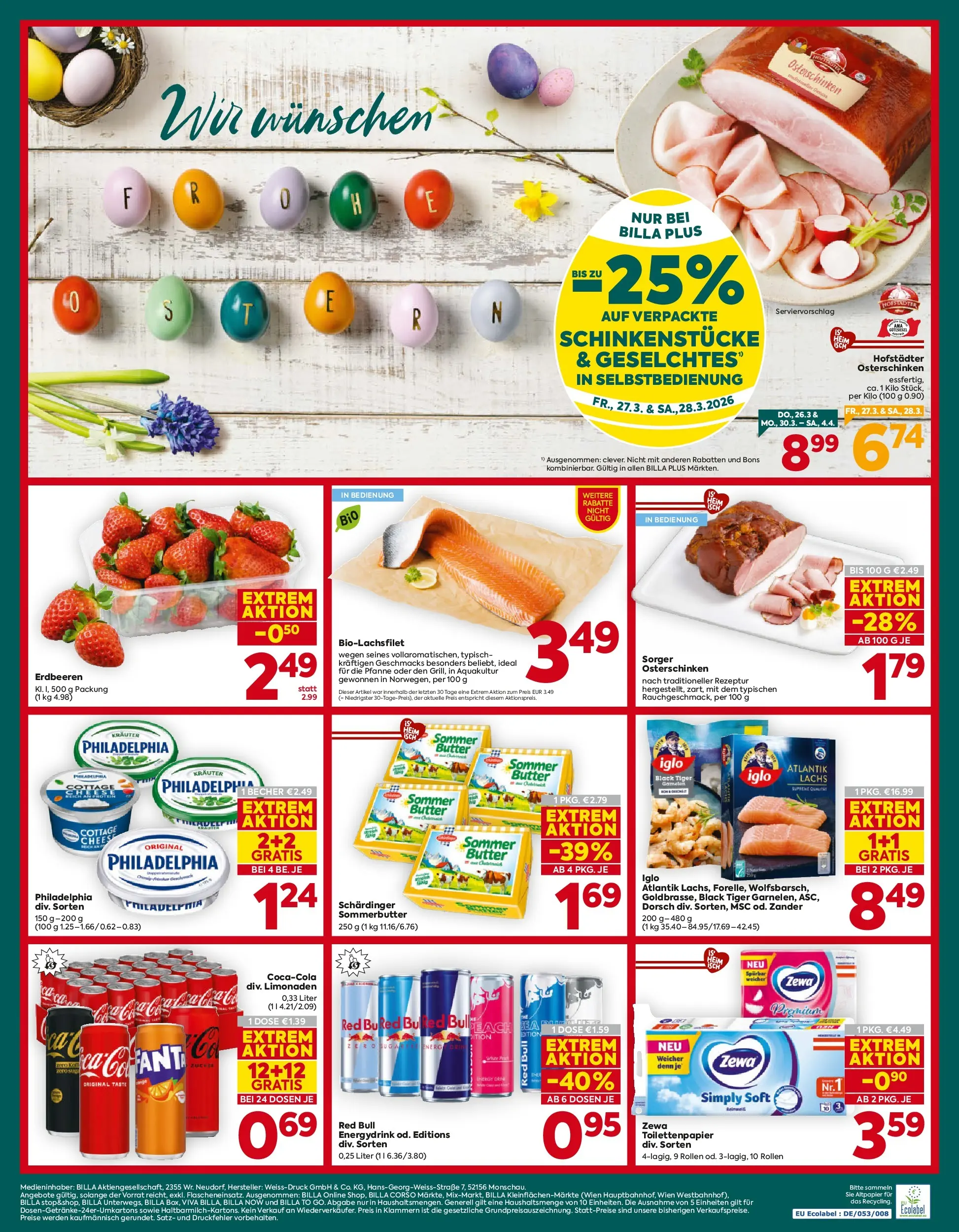 Billa Plus - BILLA PLUS: Flugblatt Wien von 25.03.2026 - Aktuelle Angebote | Seite: 20 | Produkte: Erdbeeren, Butter