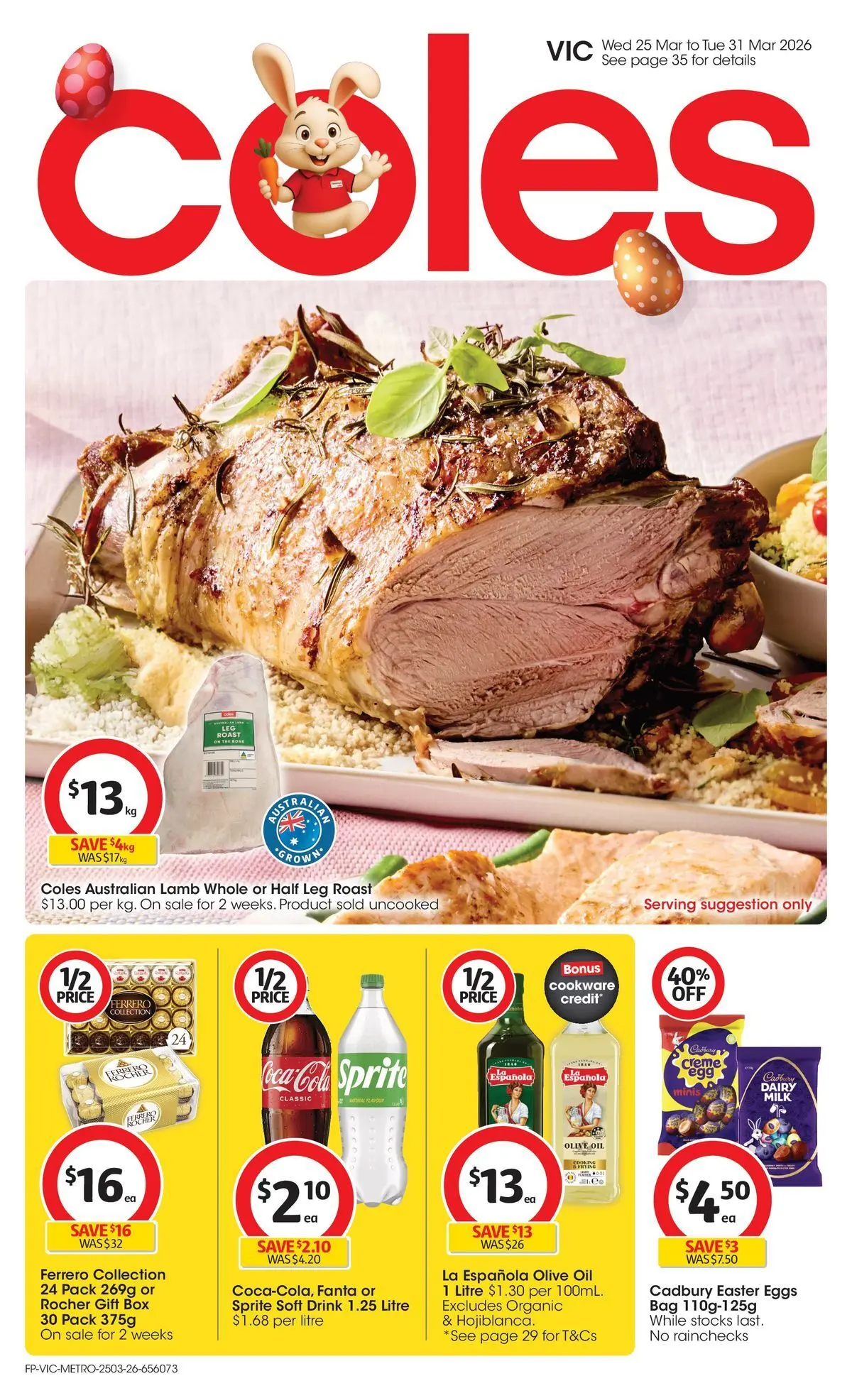﻿Coles catalogue valid from 24/03/2026 > Online Australia | Page: 1 | Products: Box, Eggs, Oil, Olive oil