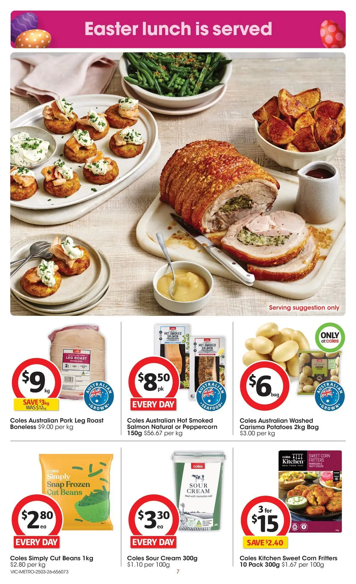﻿Coles catalogue valid from 24/03/2026 > Online Australia | Page: 7 | Products: Milk, Cream, Potatoes, Seafood