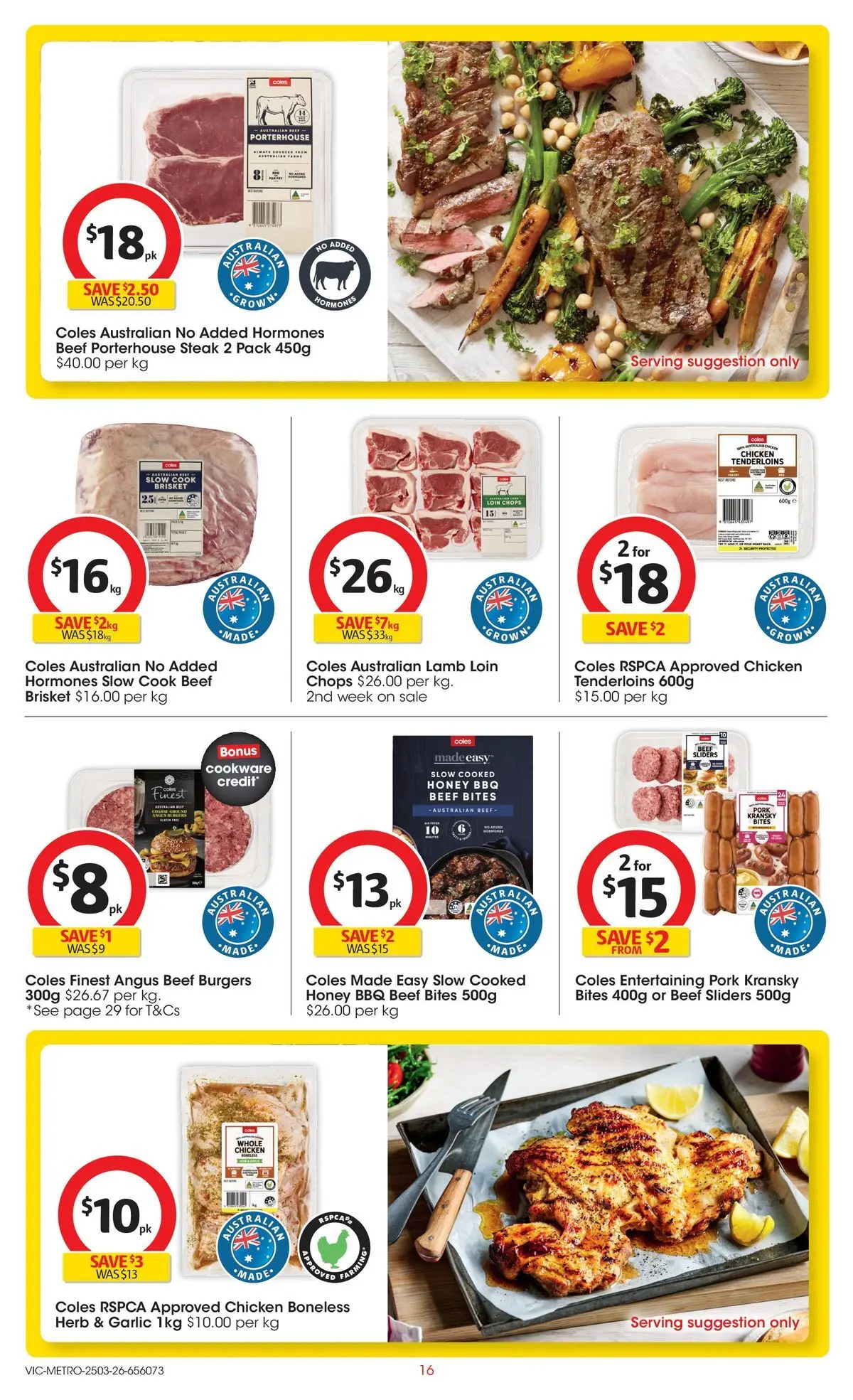 ﻿Coles catalogue valid from 24/03/2026 > Online Australia | Page: 16 | Products: Herb, Honey, Lamb, Cookware