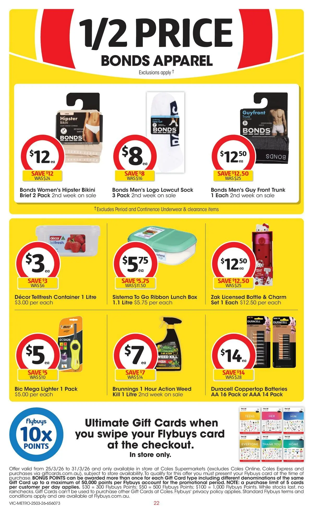 ﻿Coles catalogue valid from 24/03/2026 > Online Australia | Page: 22 | Products: Decor, Weed, Underwear, Batteries