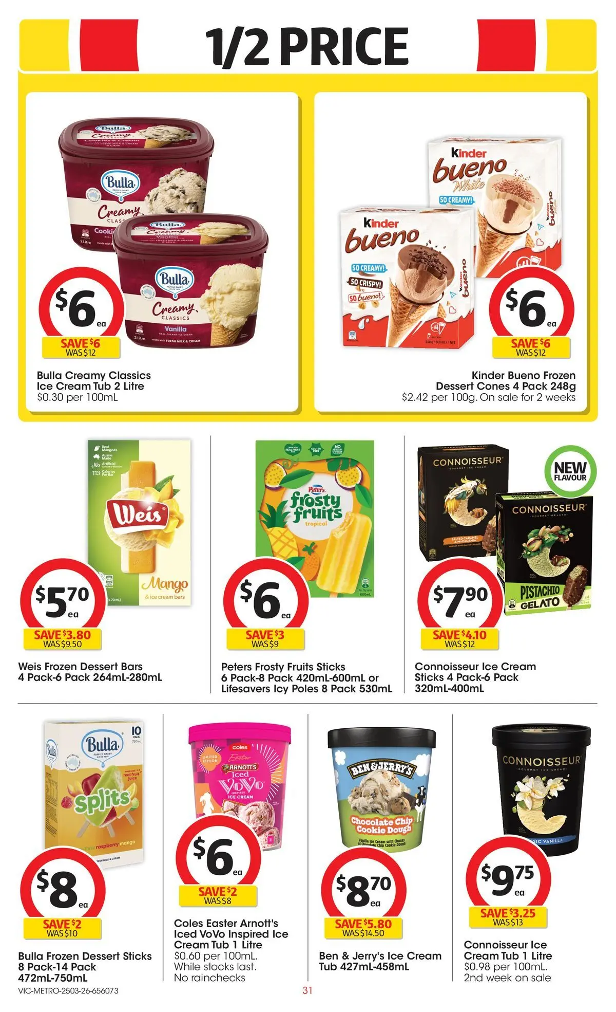 ﻿Coles catalogue valid from 24/03/2026 > Online Australia | Page: 31 | Products: Cream, Ice cream, Mango, Raspberry