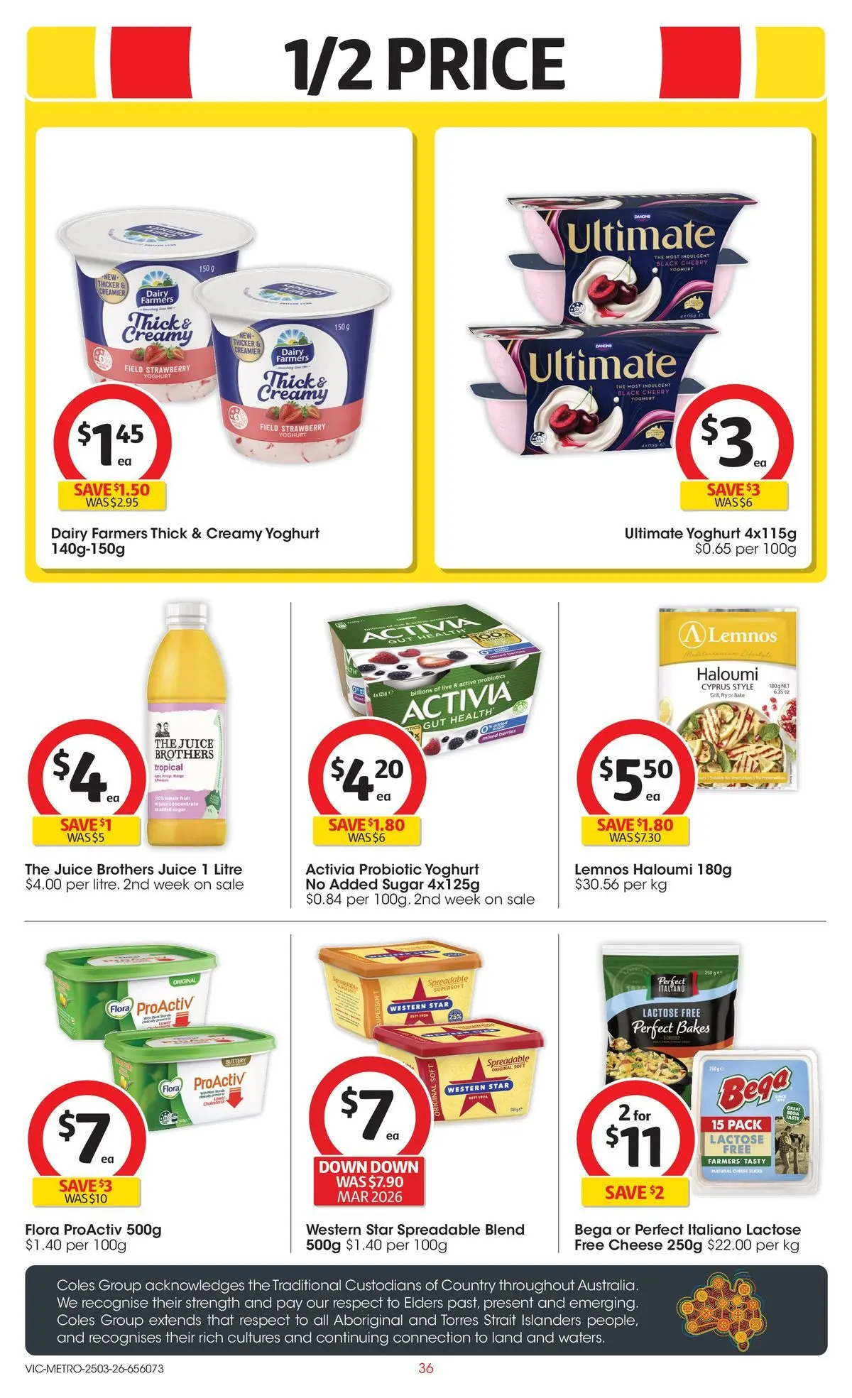 ﻿Coles catalogue valid from 24/03/2026 > Online Australia | Page: 36 | Products: Dairy, Cheese, Yoghurt, Sugar