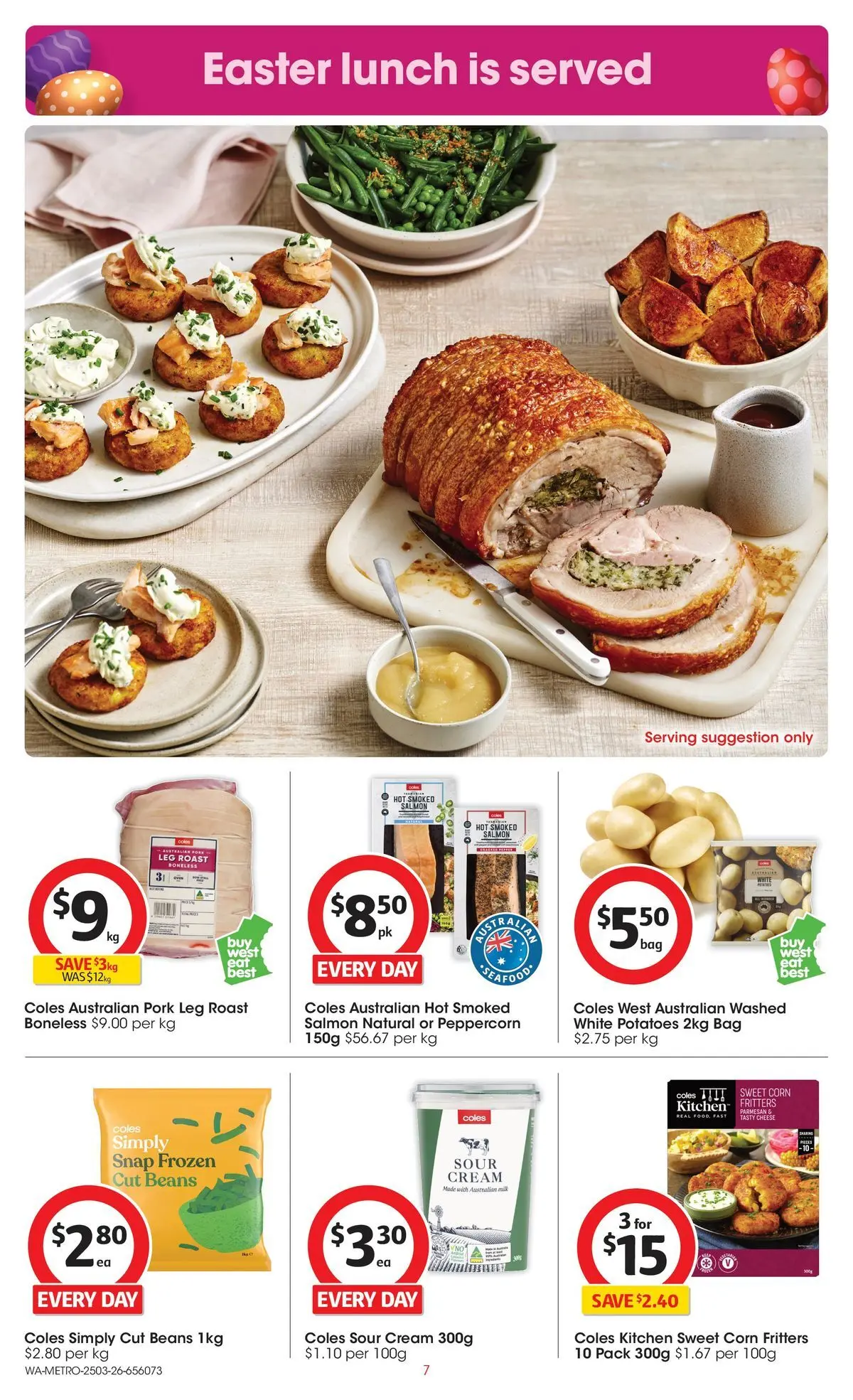 ﻿Coles catalogue valid from 25/03/2026 > Online Australia | Page: 7 | Products: Cheese, Pork, Cream, Salmon
