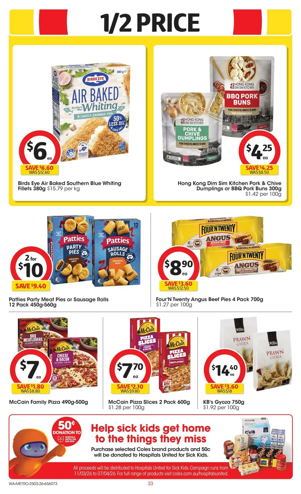 ﻿Coles catalogue valid from 25/03/2026 > Online Australia | Page: 33 | Products: Beef, Meat, Sausage, Pies