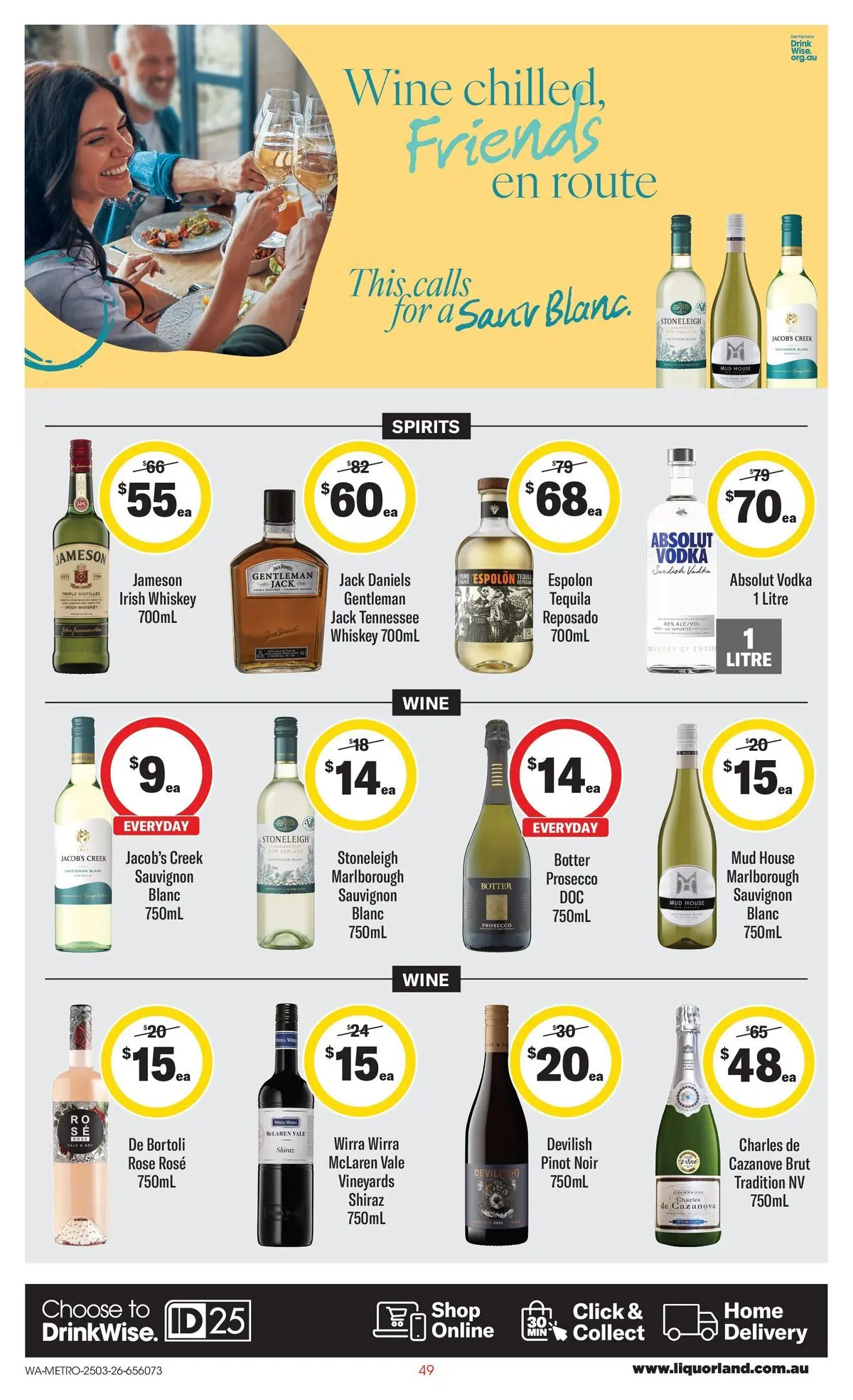 ﻿Coles catalogue valid from 25/03/2026 > Online Australia | Page: 49 | Products: Wine, Vodka, Whiskey