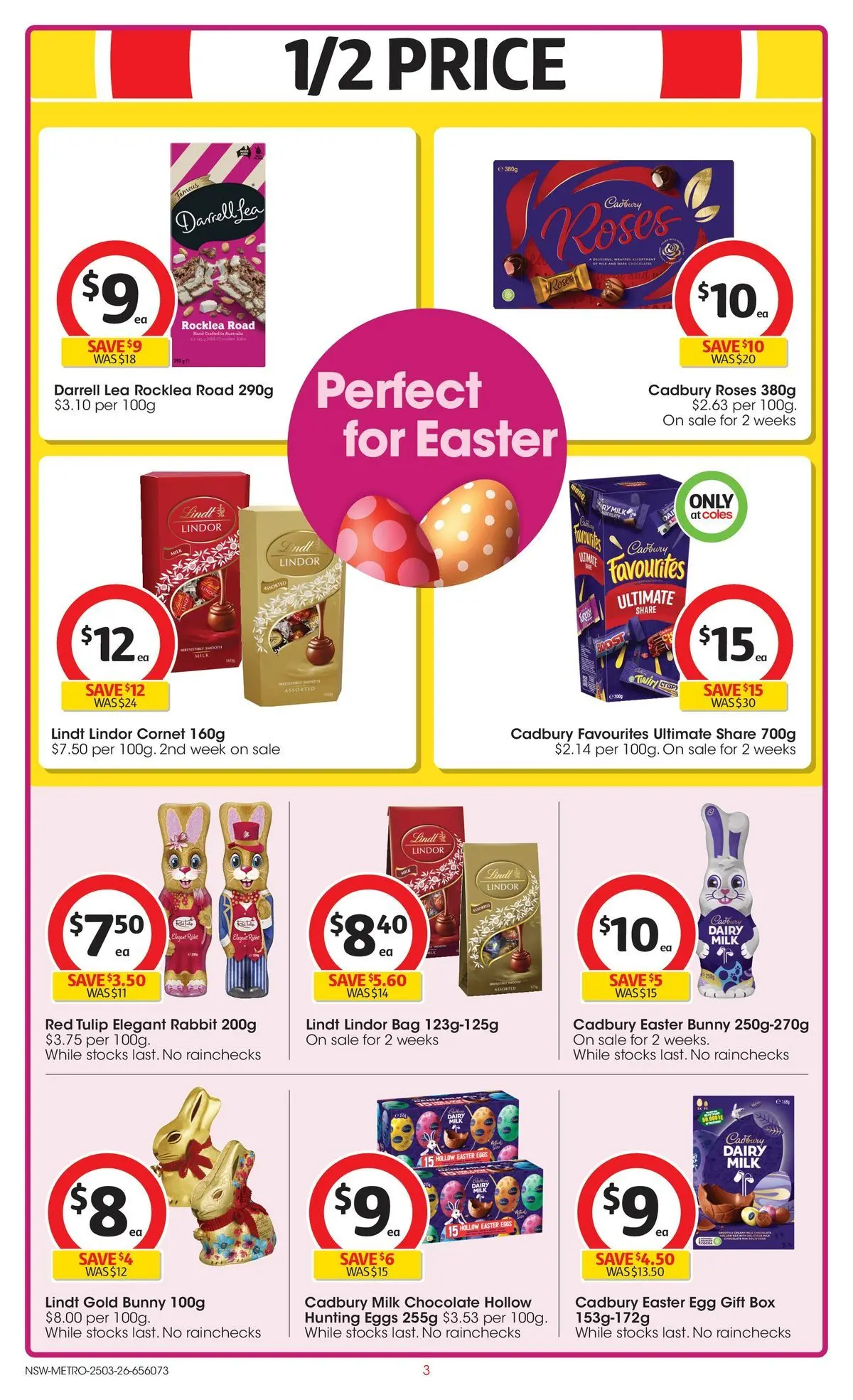 Deals - Coles Catalogue - 25th March - 24/03/2026 > weekly / monthly specials | Page: 3 | Products: Box, Milk, Eggs, Chocolate