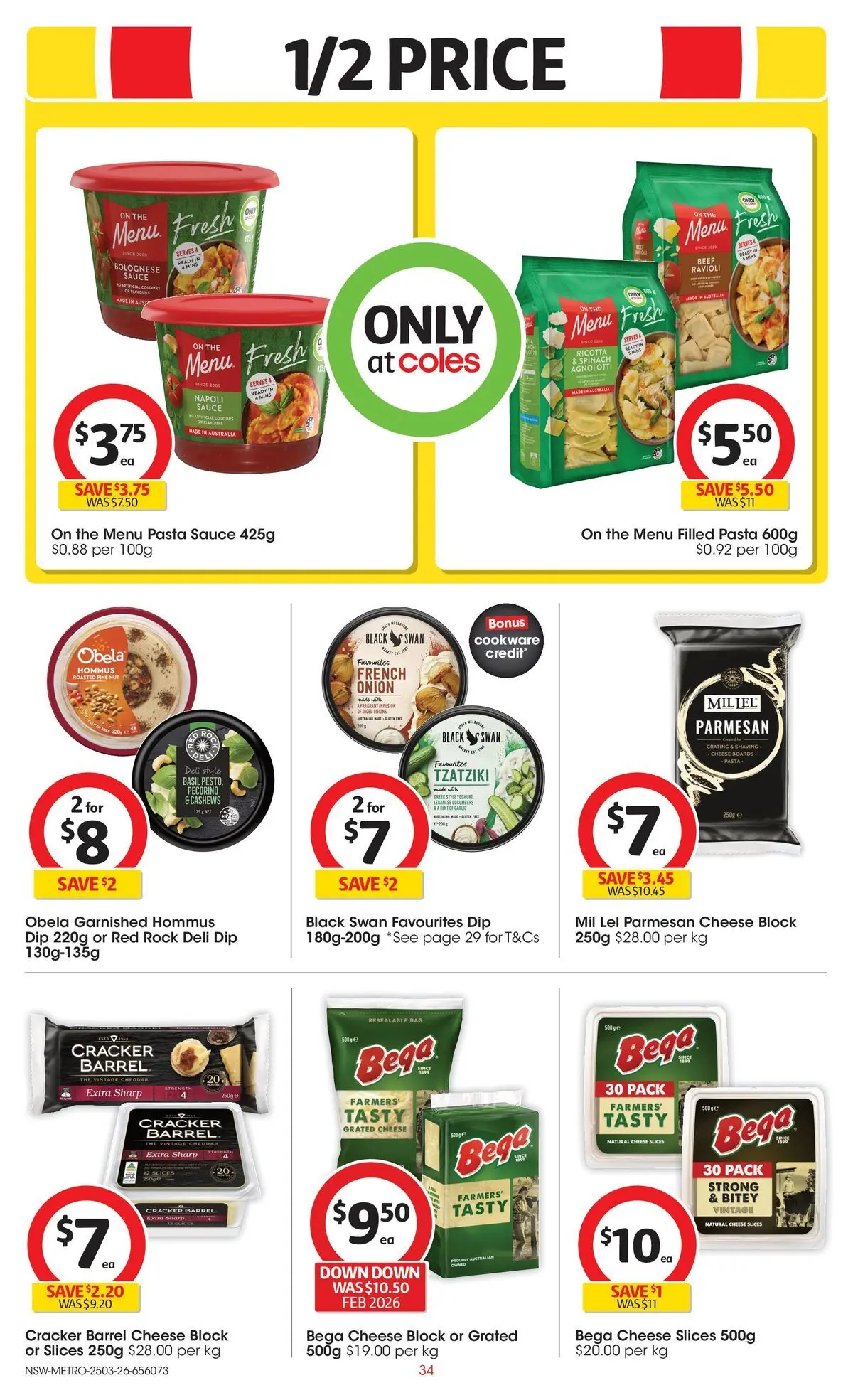 Deals - Coles Catalogue - 25th March - 24/03/2026 > weekly / monthly specials | Page: 34 | Products: Cookware, Spinach, Sauce, Garlic