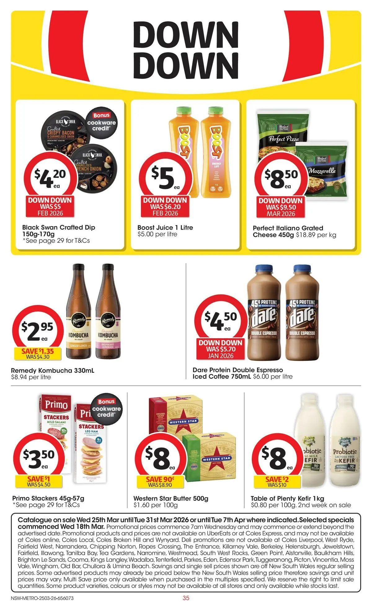Deals - Coles Catalogue - 25th March - 24/03/2026 > weekly / monthly specials | Page: 35 | Products: Butter, Salami, Juice, Sugar