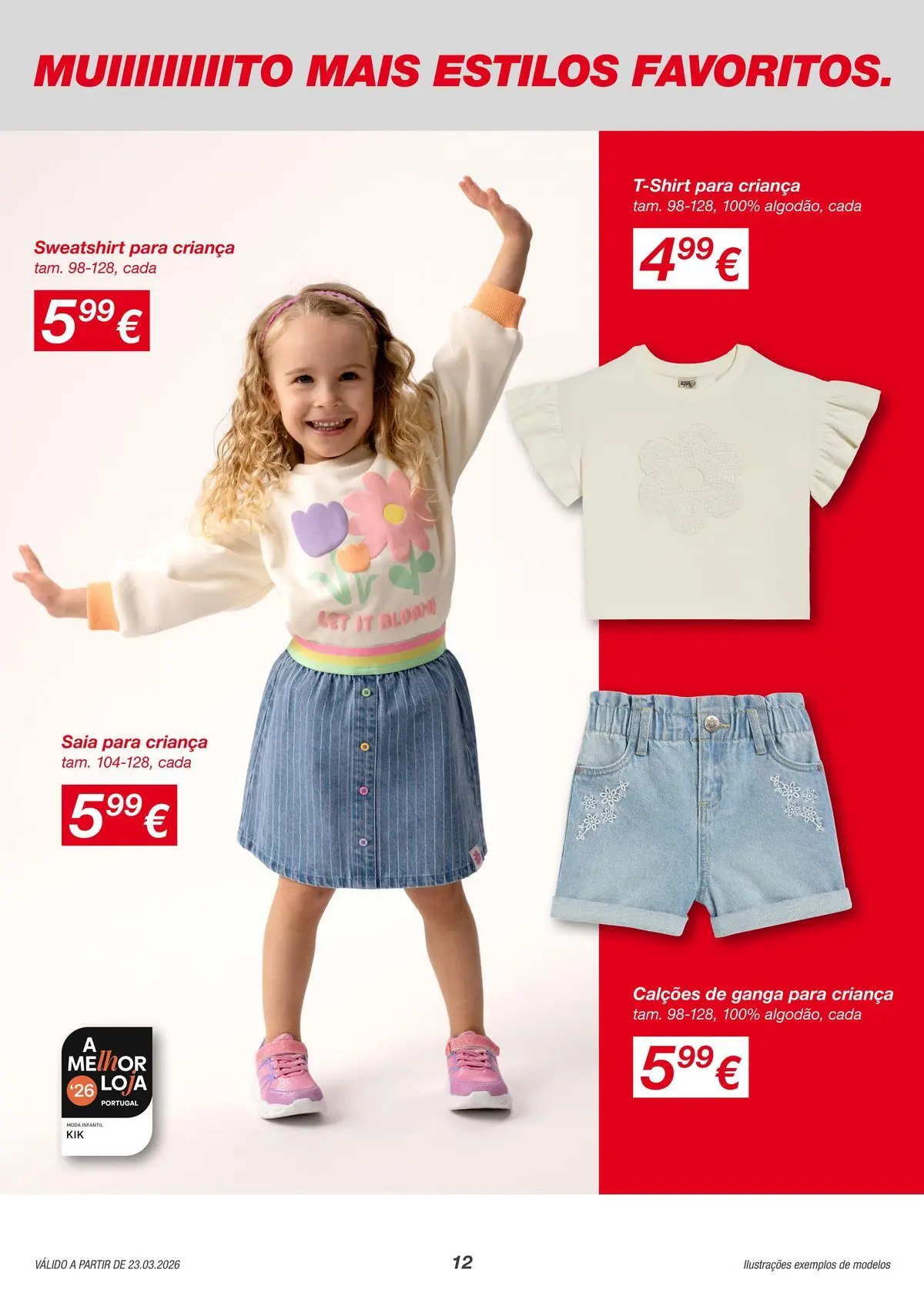 KIK - Muiiiito mais leveza com roupas de linho » de 23/03/2026 - 29/03/2026 | Página: 12 | Produtos: Sweatshirt, Calções, Saia