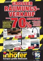 M&ouml;bel Inhofer GROSSER R&Auml;UMUNGSVERKAUF - bis 21.03.2026