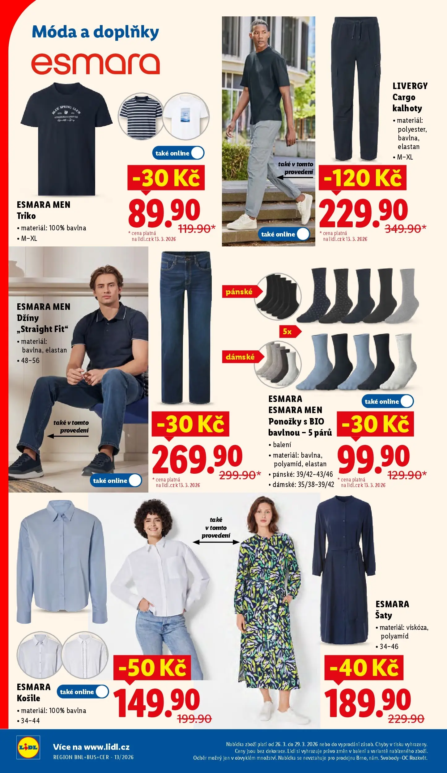Lidl leták od 22.03.2026 - Nový akční leták | Strana: 28 | Produkty: Košile, Kalhoty, Ponožky, Pants