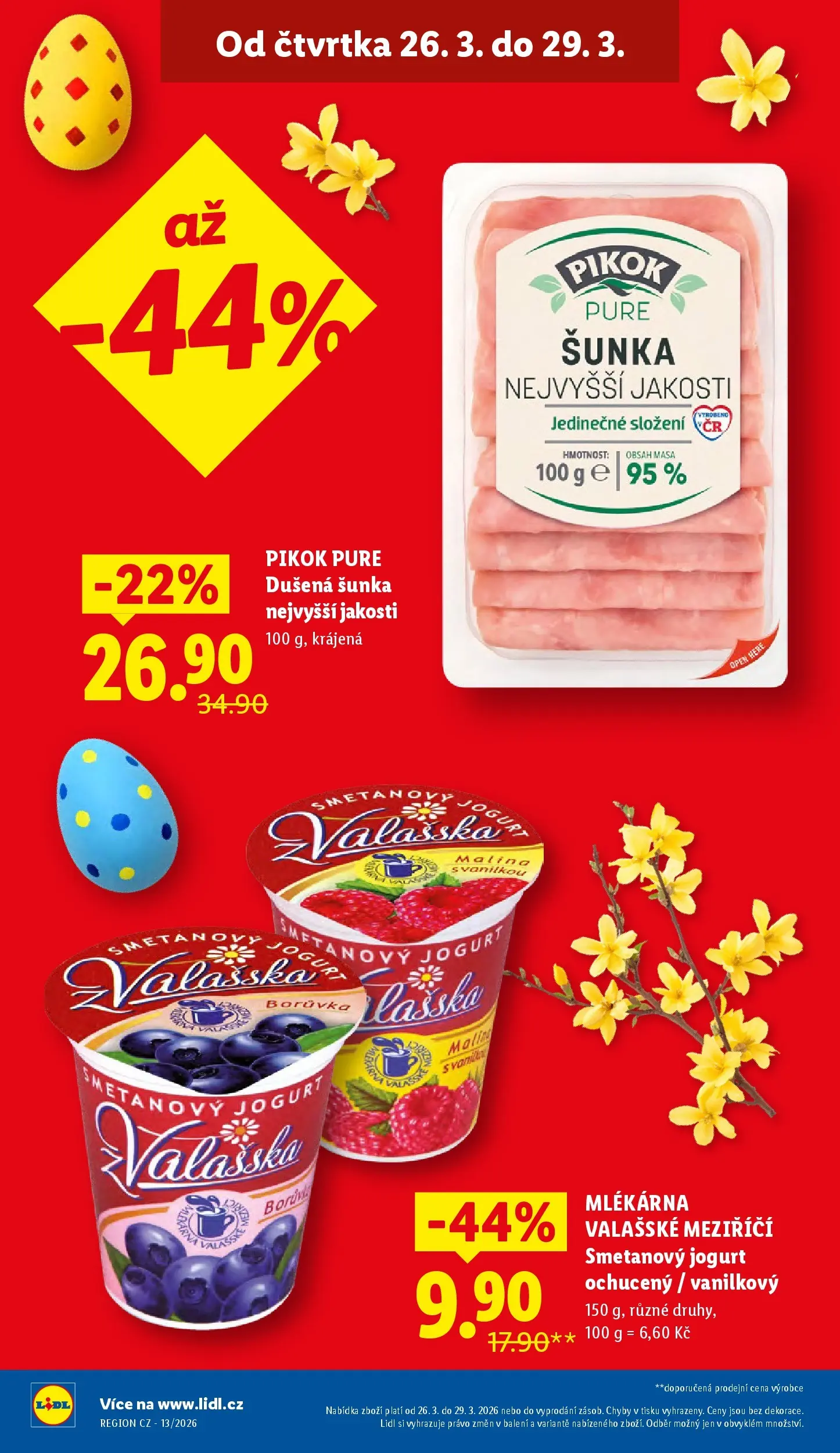Lidl leták od 25.03.2026 - Nový akční leták | Strana: 4 | Produkty: Smetanový jogurt, Jogurt, Šunka, Pikok
