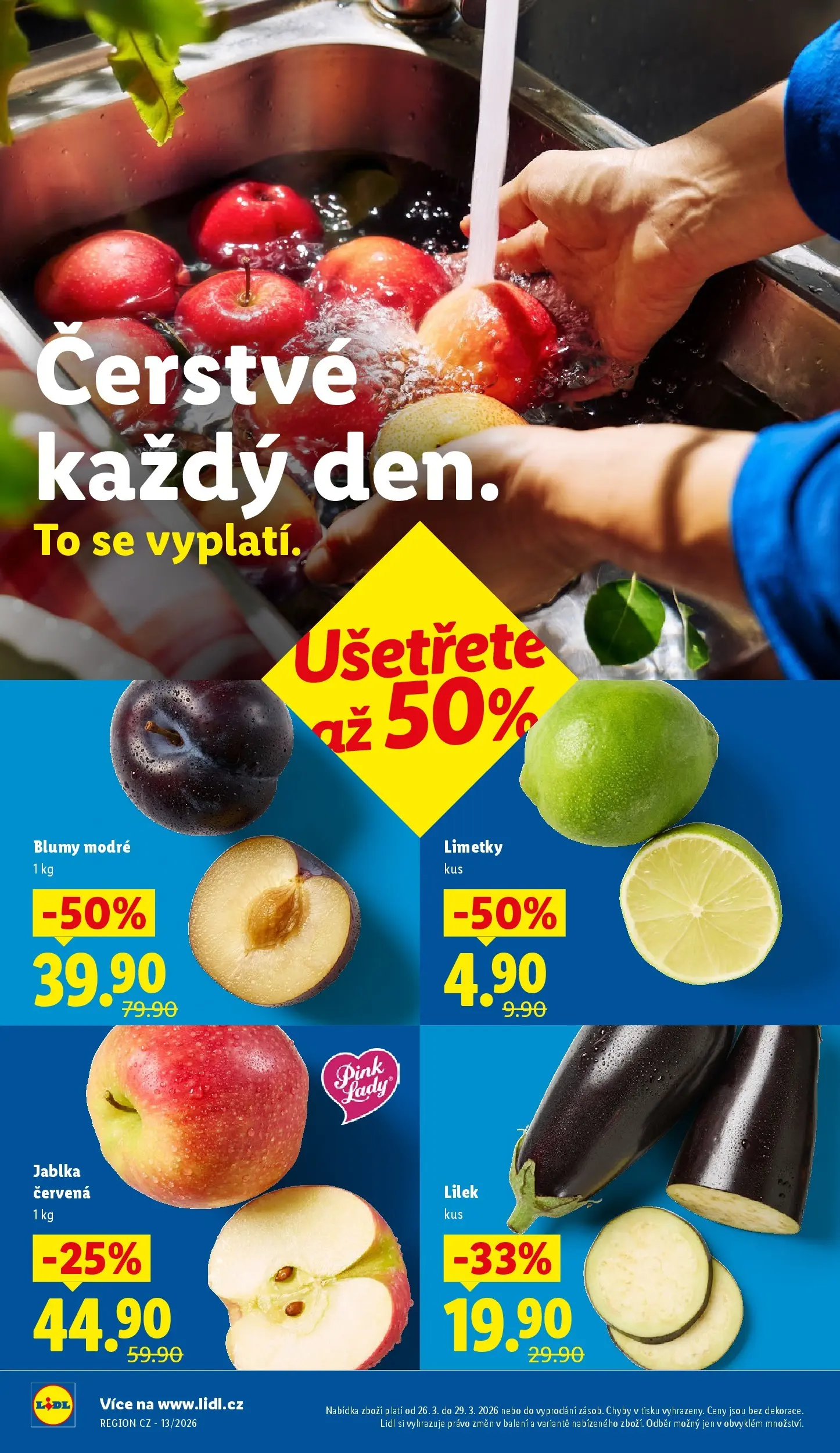 Lidl leták od 25.03.2026 - Nový akční leták | Strana: 10 | Produkty: Lilek, Apple, Limetky, Pink Lady