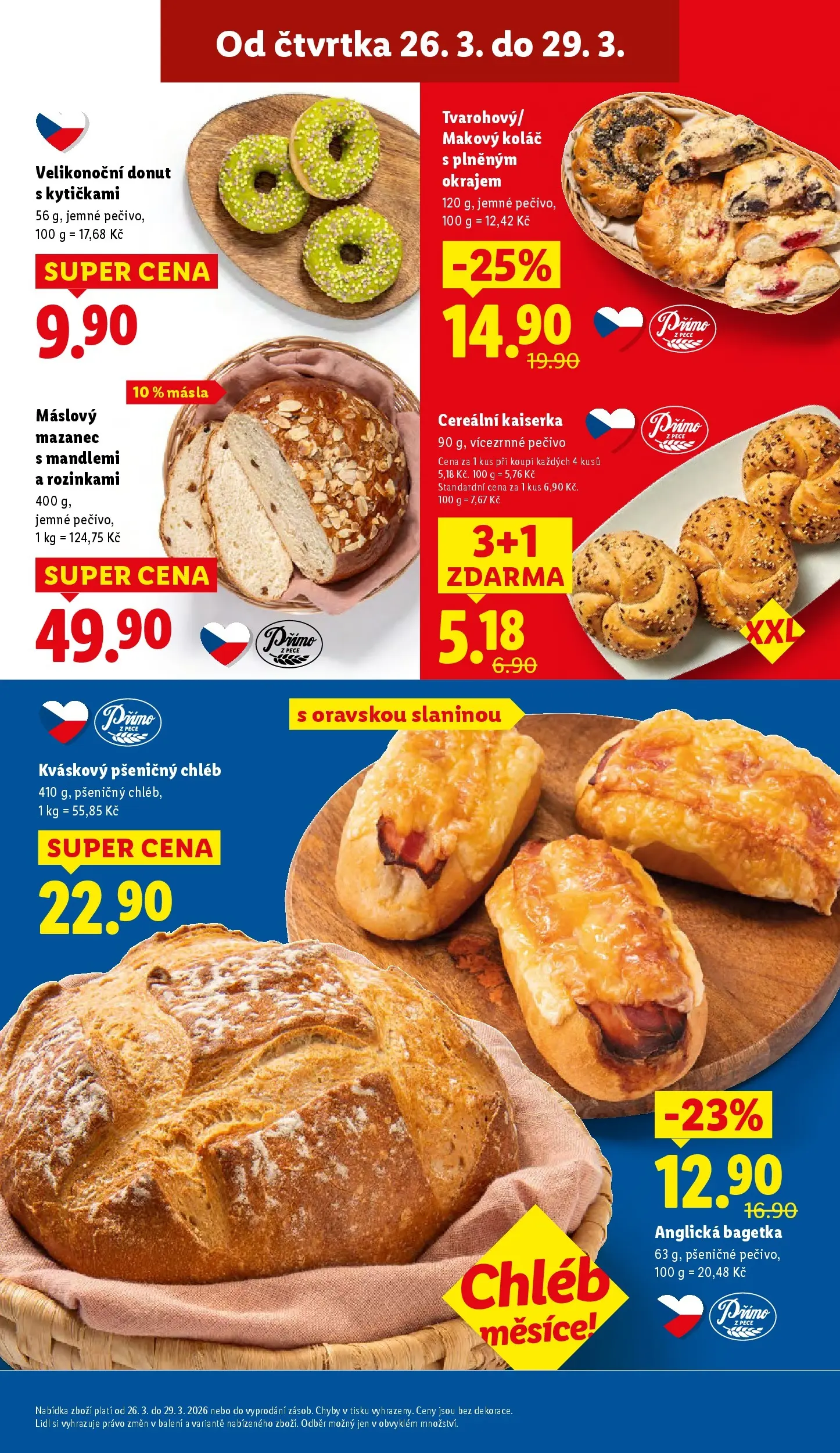 Lidl leták od 25.03.2026 - Nový akční leták | Strana: 15 | Produkty: Kaiserka, Chléb, Pečivo, Mazanec